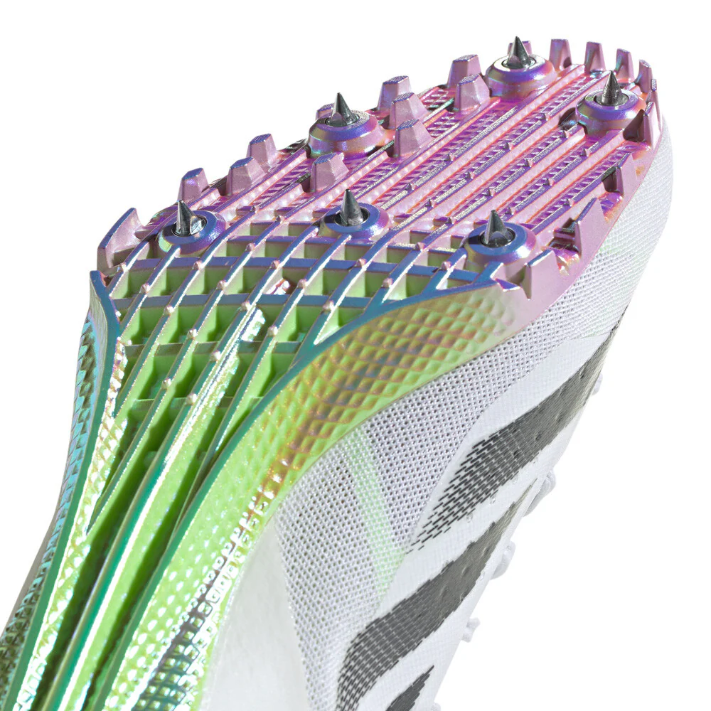 adidas Adizero Finesse Running Spikes Cloud White / Core Black / Green Spark - Image 3