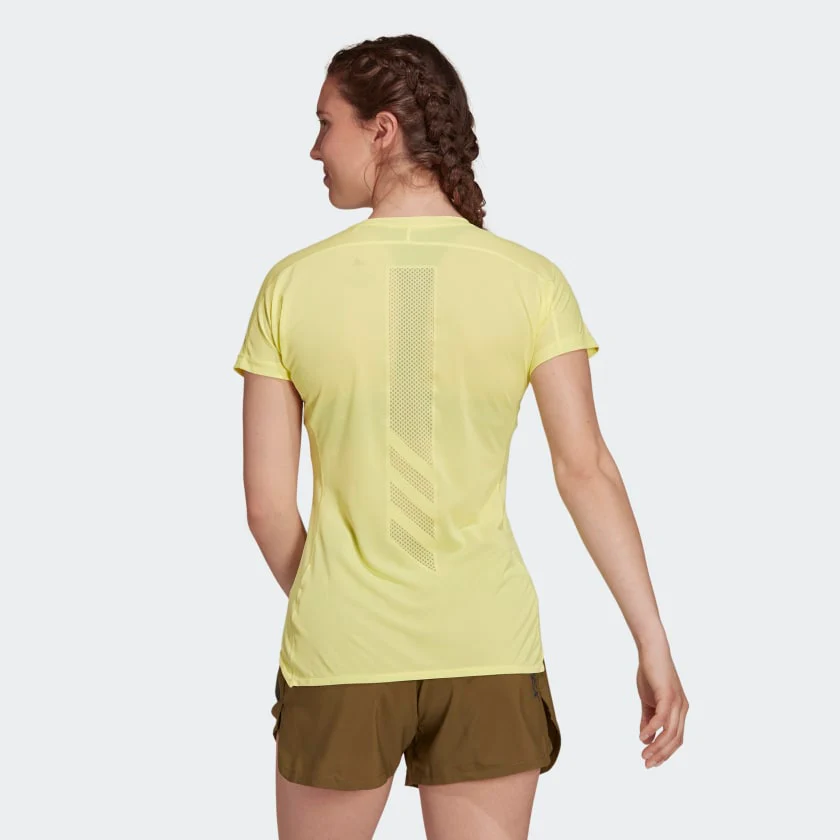 adidas Women's  Terrex Parley Agravic Trail Running All Round Tee Pulse Yellow - Image 3
