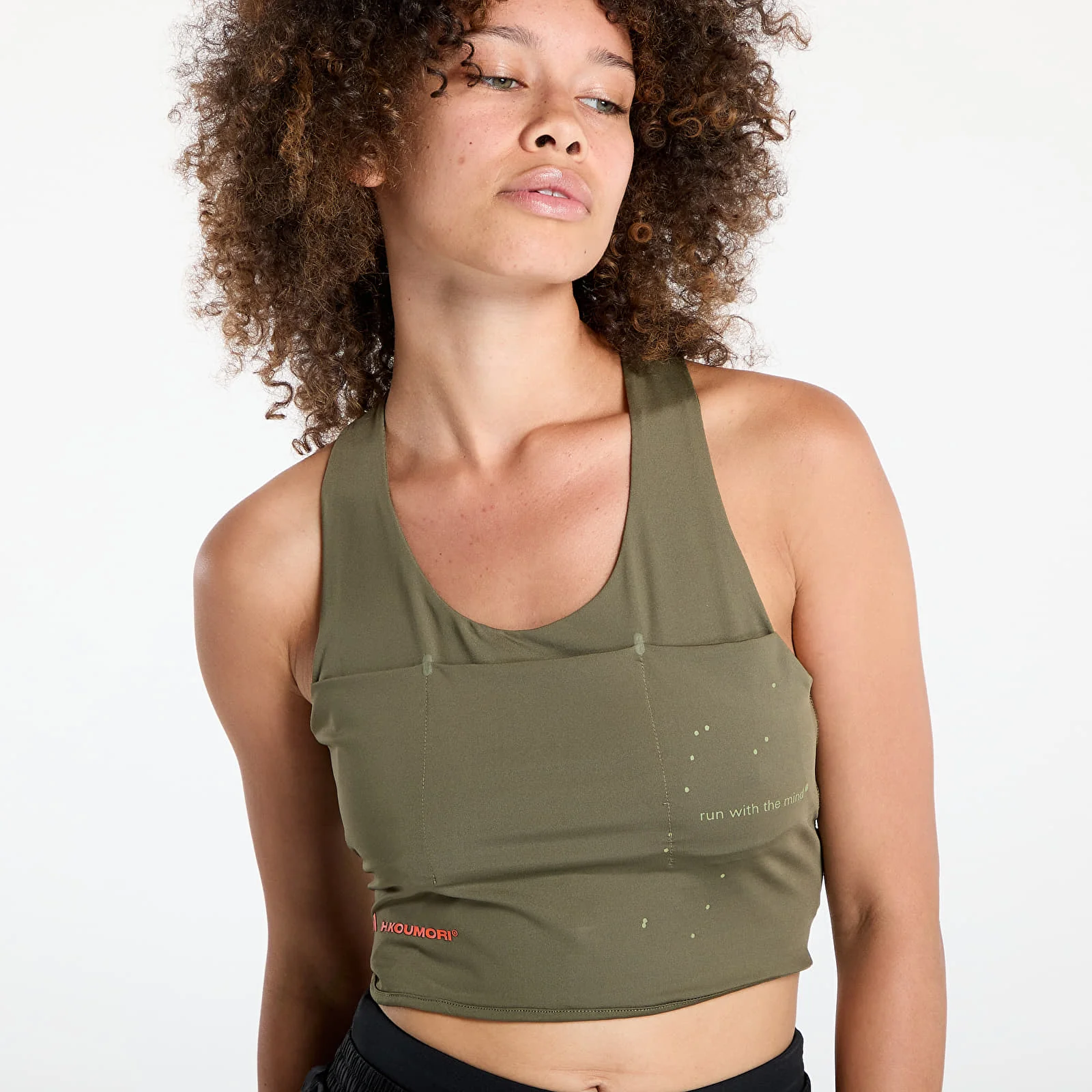 Women's Adi365 H.Koumori Running Crop Olive Strata - Image 3