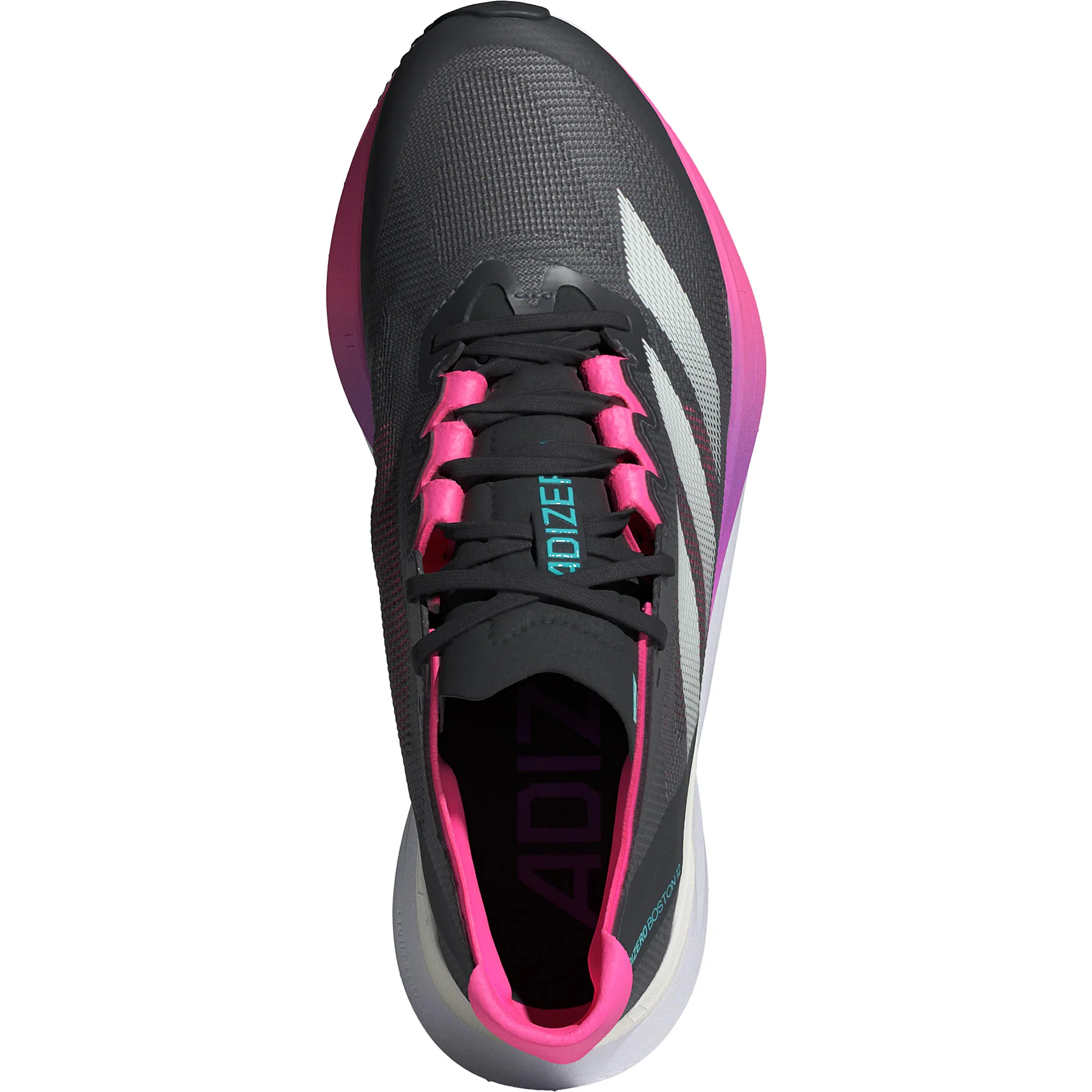 Women's Adizero Boston 12 Grey Five / Crystal Jade / Lucid Pink - Image 5
