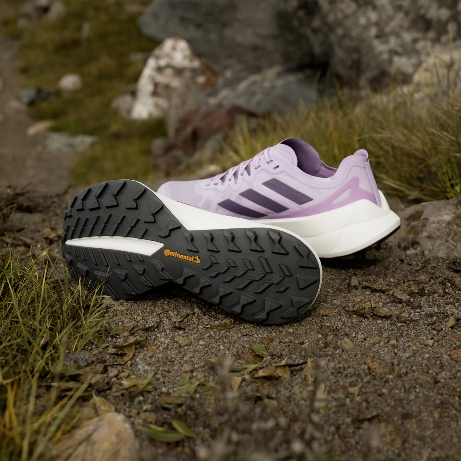 Women's Terrex Agravic Speed Ultra Trail Running Shoes Powder Plum / Aurora Plum / Lucid Red - Image 6