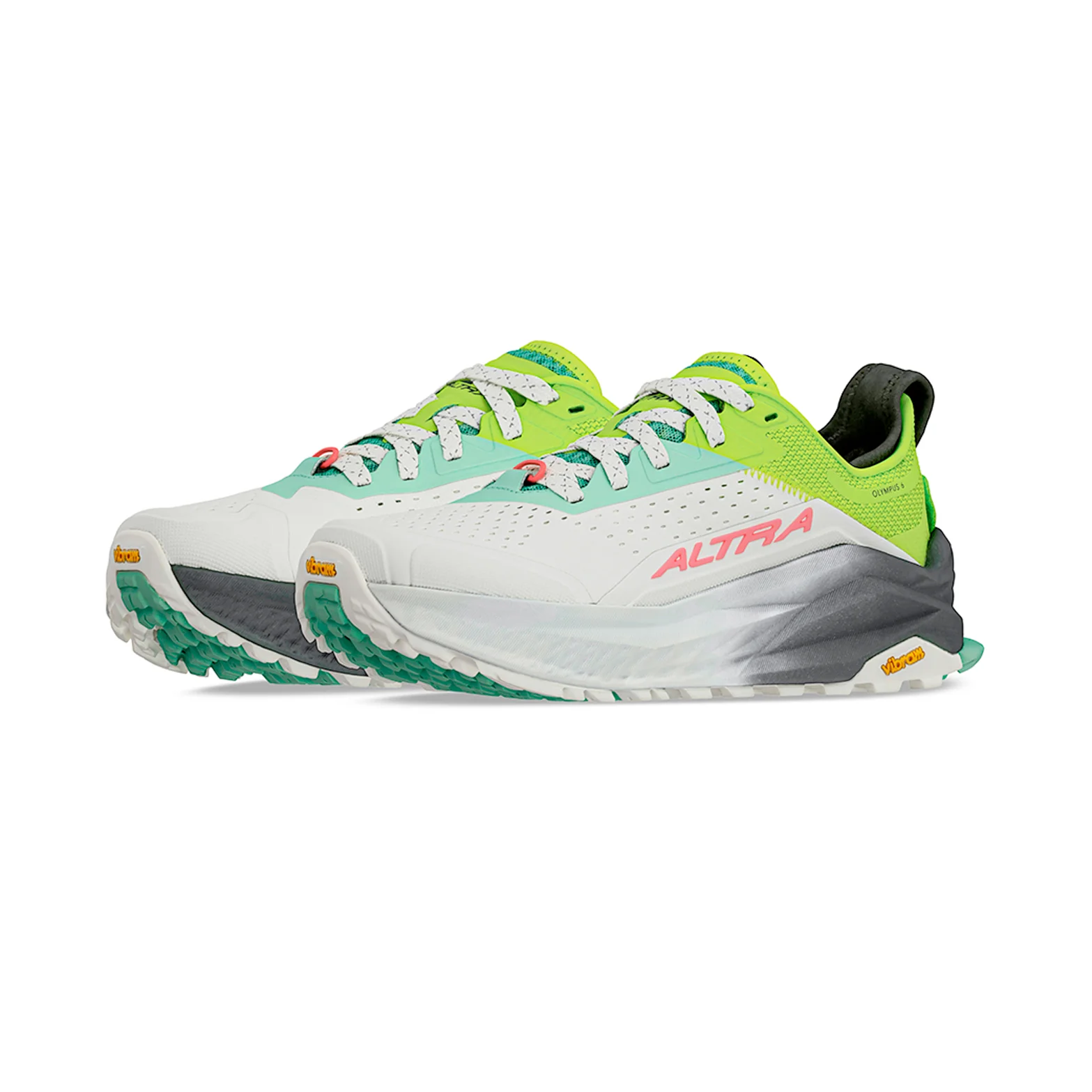 Women's Olympus 6 Trail Running Shoes Grey / Lime - Image 5