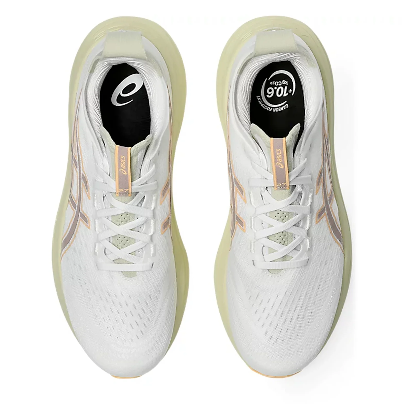 Men's Gel-Nimbus 27 Running Shoes White / Fawn - Image 3