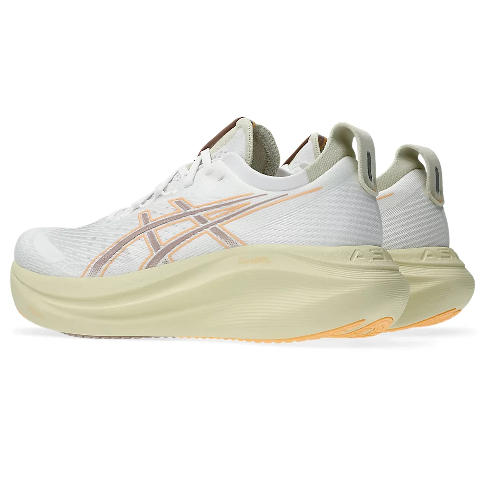 Men's Gel-Nimbus 27 Running Shoes White / Fawn - Image 6