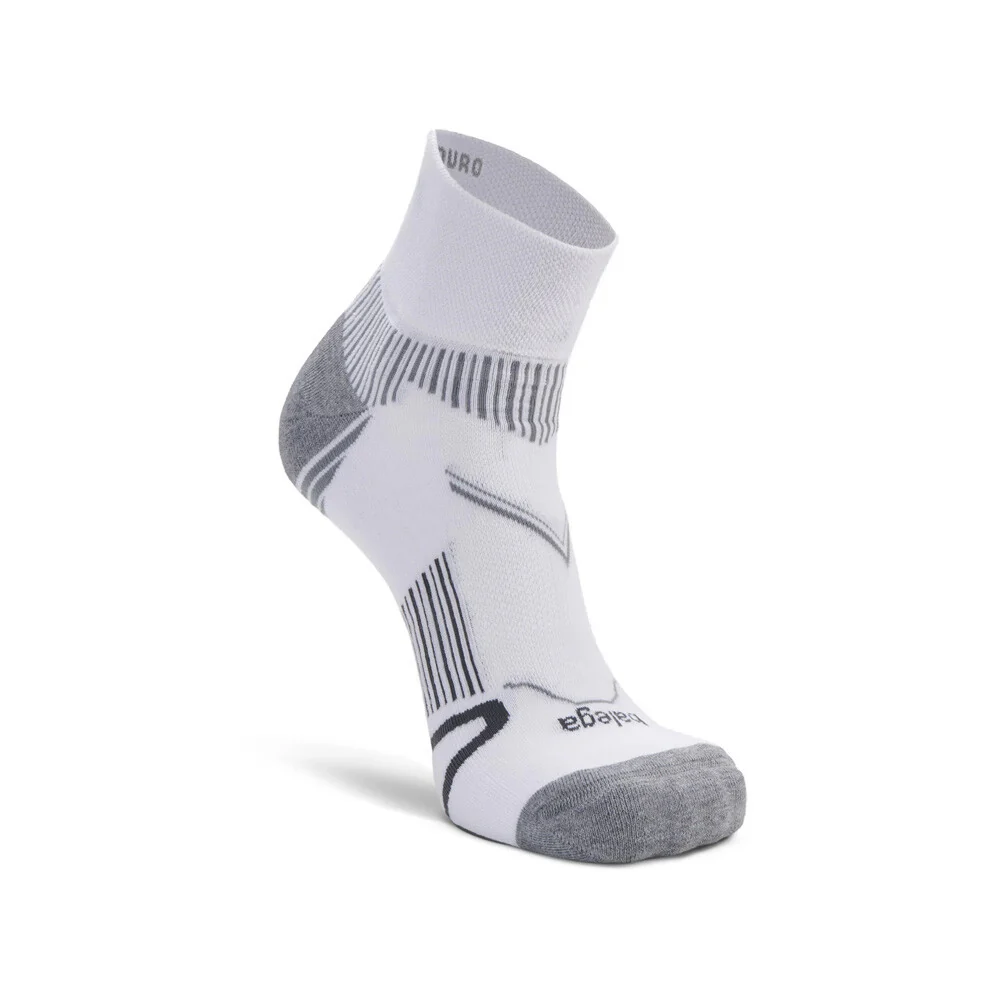 Enduro Quarter Running Socks White / Grey - Image 2