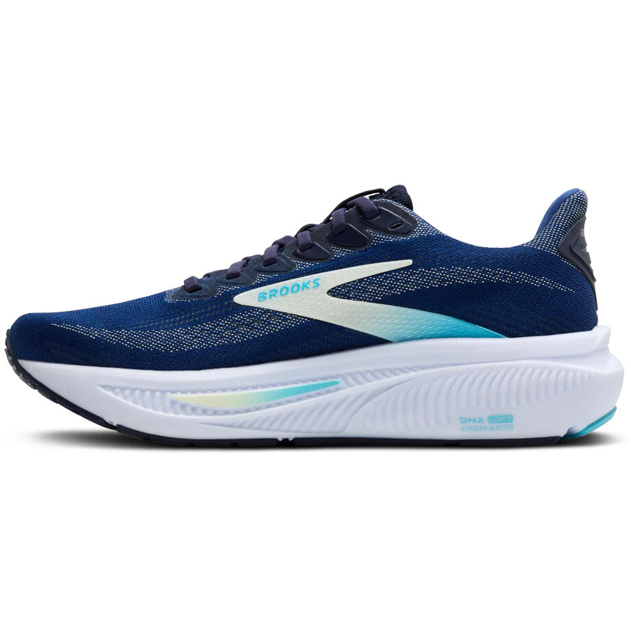 Women's Ghost 17 Wide Fit Running Shoes Navy / Green / Turquoise - Image 3