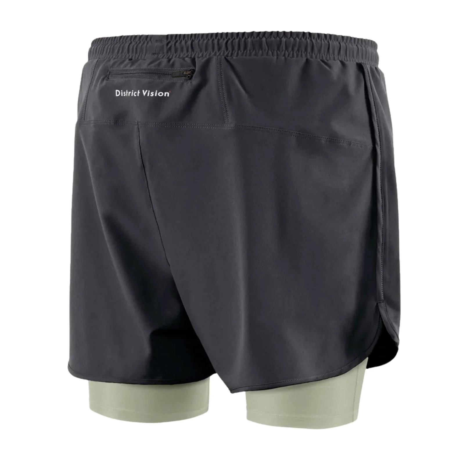 Men's Layered Pocketed Trail Shorts Black / Ash - Image 2