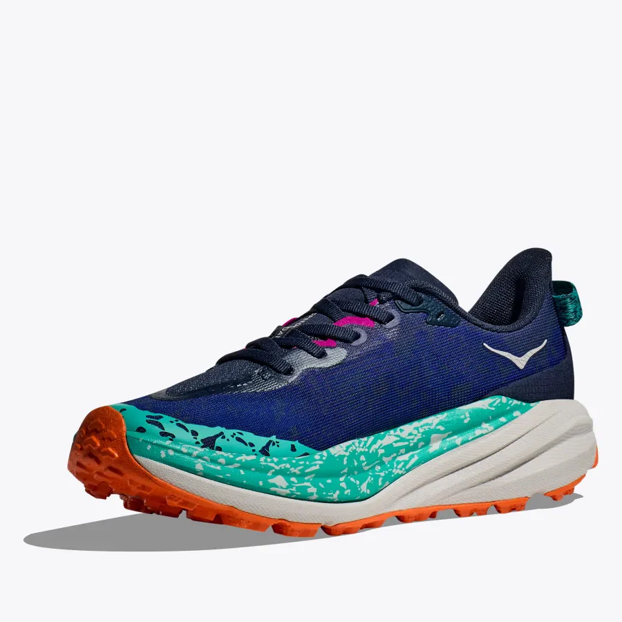 Hoka Women's Speedgoat 6 Wide Fit Trail Running Shoes Varsity Navy / Meteor - Image 4