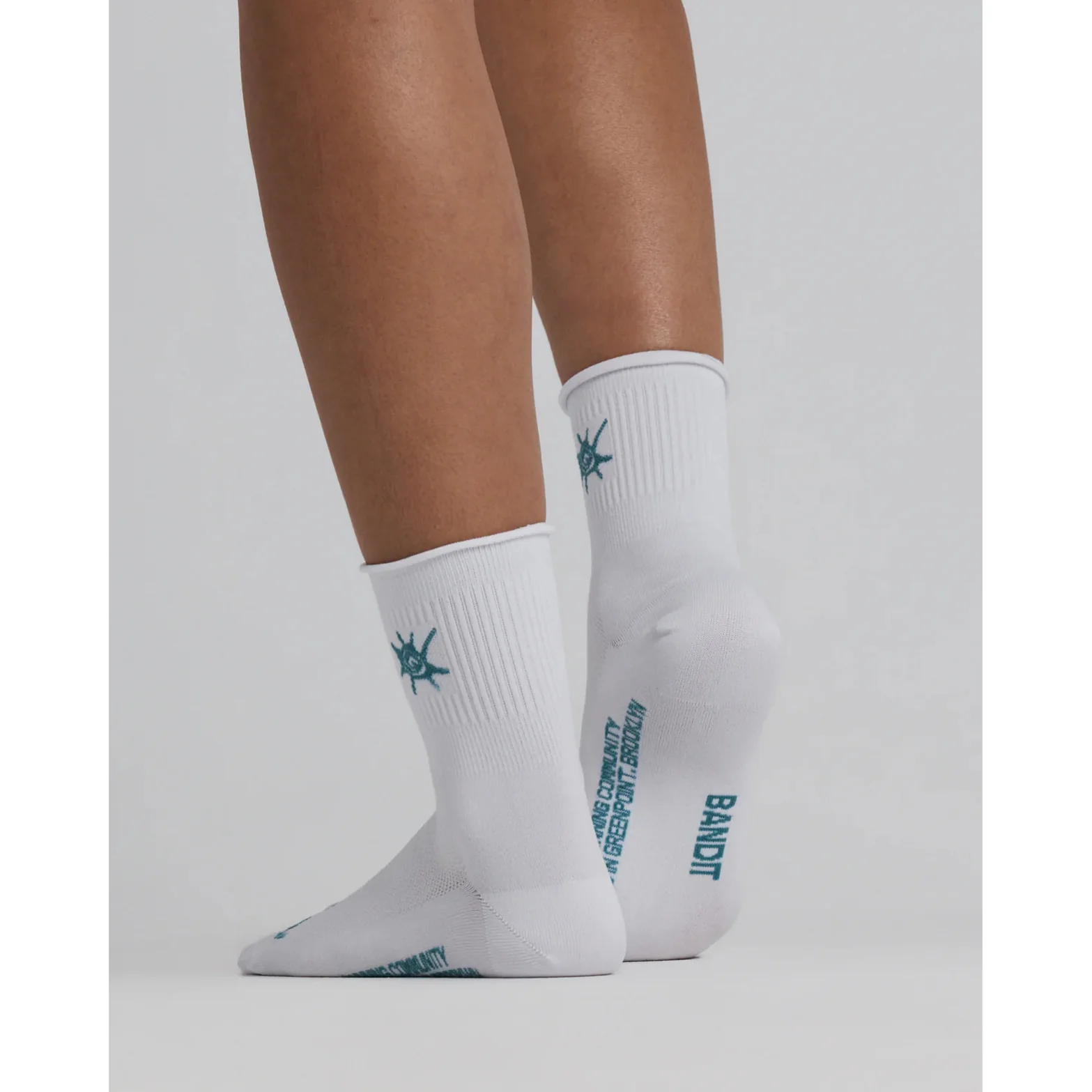 Lite Run Ribbed 2 Pack Quarter Socks White / Tranquil Blue - Image 2