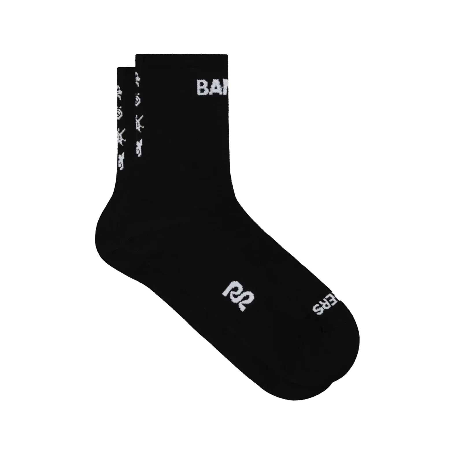 Lite Run Spring Motif 2 Pack Quarter Socks Black / White
