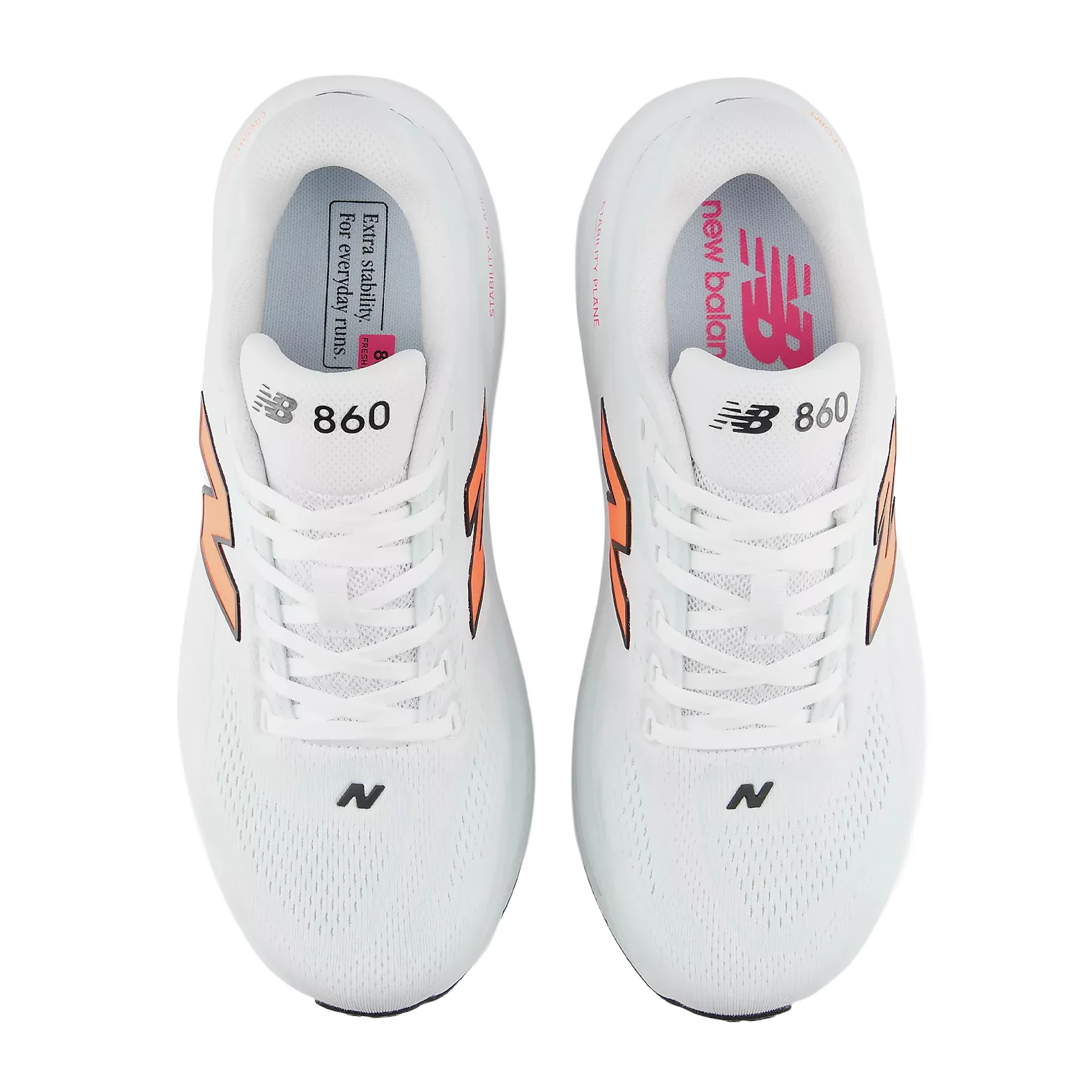 Men's 860v15 Running Shoes White / Tangerine Heat / Glint Blue - Image 3