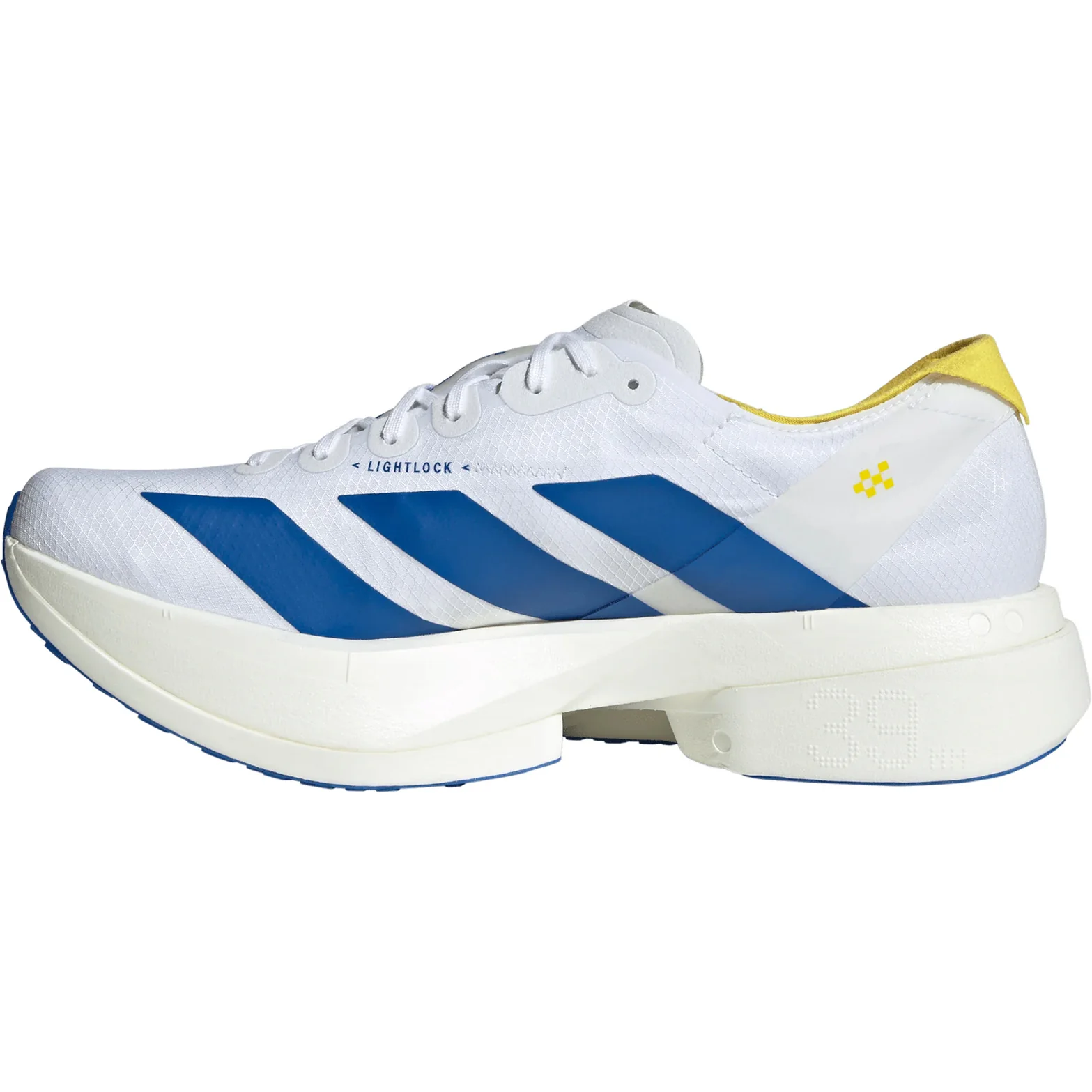 Men's Adizero Adios Pro 4 Running Shoes Cloud White / Blue / Yellow - Image 2
