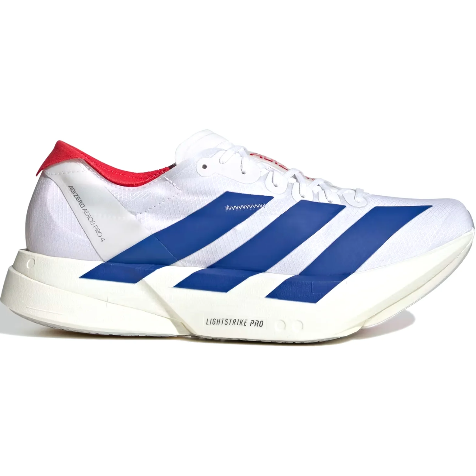 Men's Adizero Adios Pro 4 Running Shoes Cloud White / Royal Blue / Pure Ruby