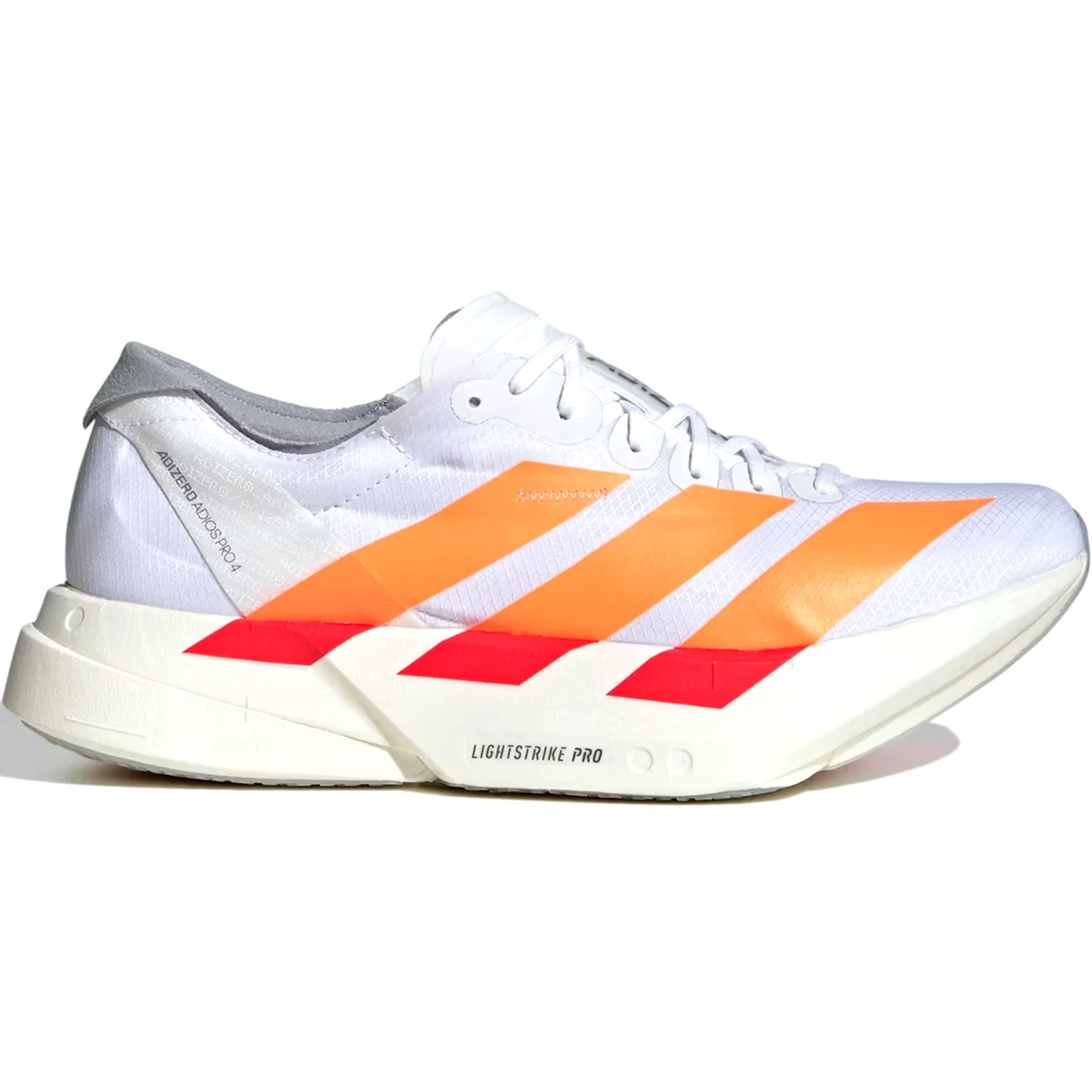 Men's Adizero Adios Pro 4 Running Shoes Cloud White / Lucid Orange / Lucid Red