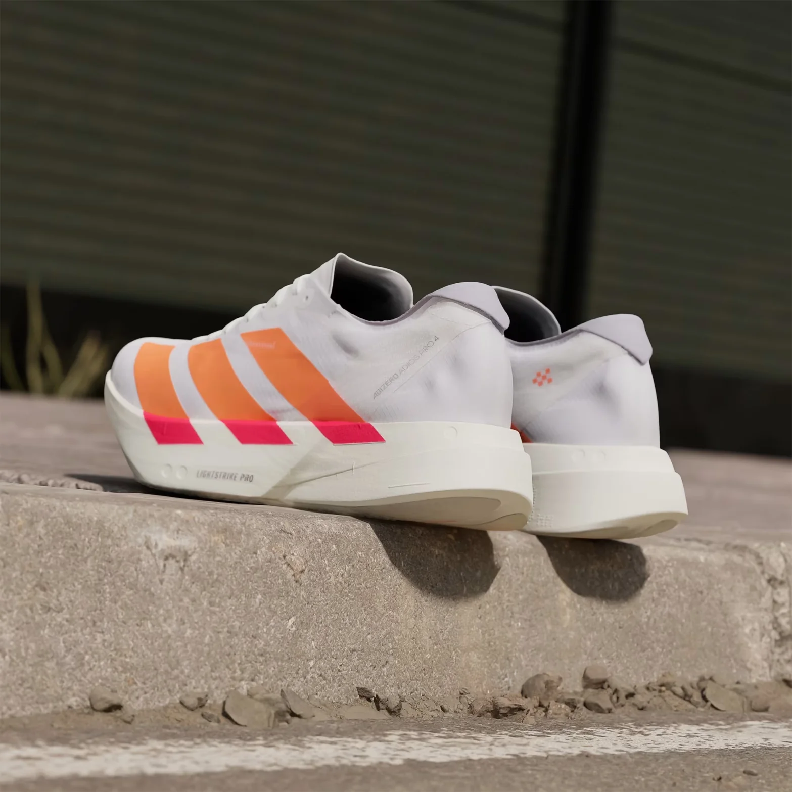 Men's Adizero Adios Pro 4 Running Shoes Cloud White / Lucid Orange / Lucid Red - Image 5