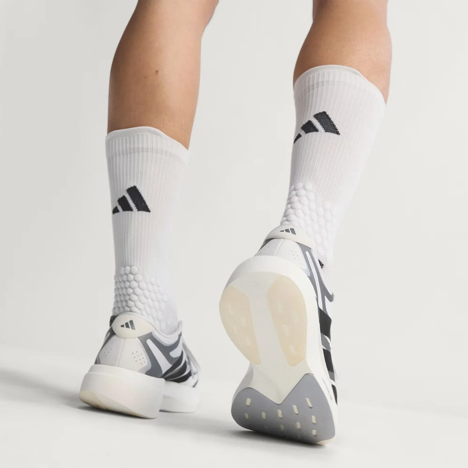 Men's Adizero EVO SL EXO Running Shoes Cloud White / Core Black / Iron Metallic - Image 4