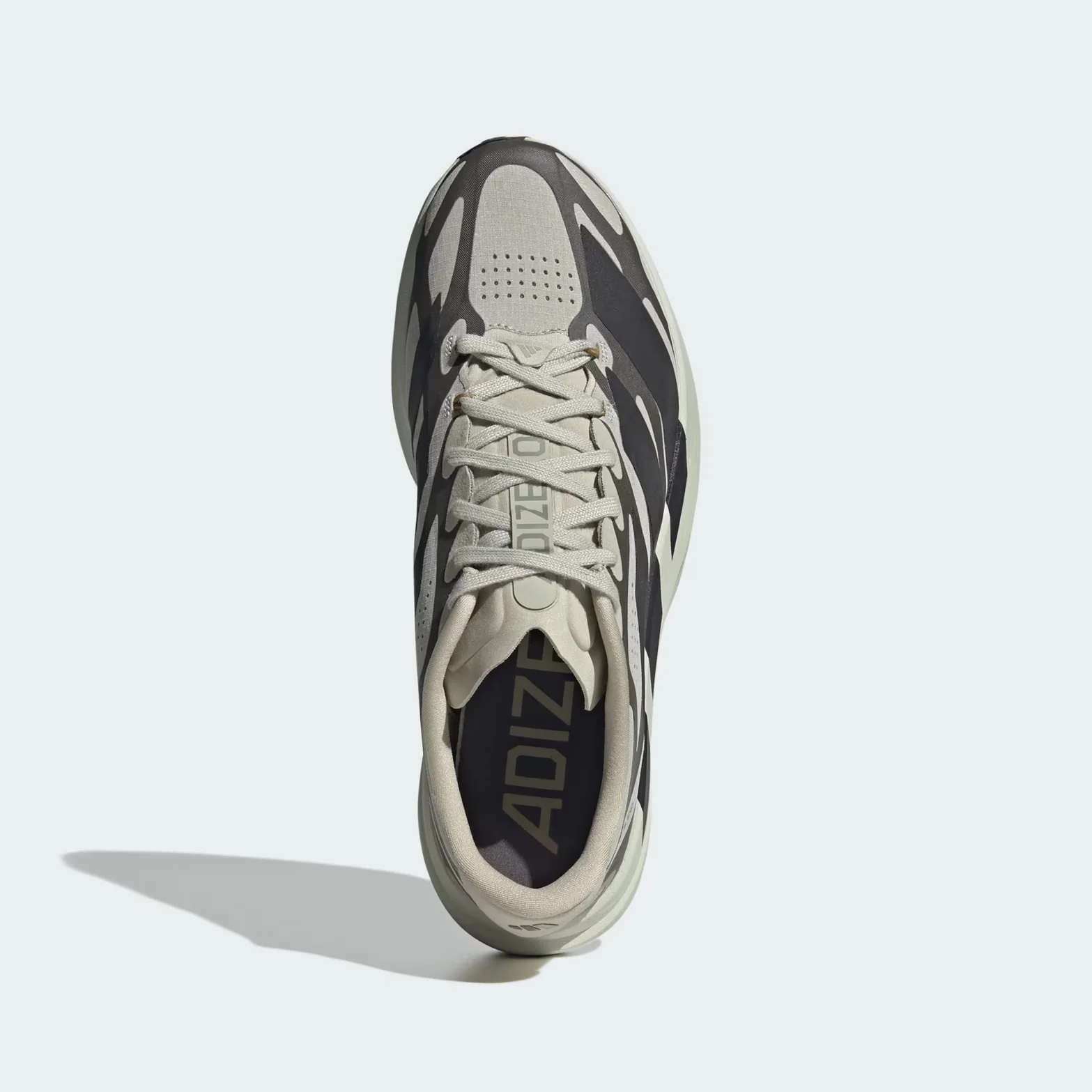 Men's Adizero EVO SL EXO Running Shoes Putty Grey / Utility Black / Iron Metallic - Image 3