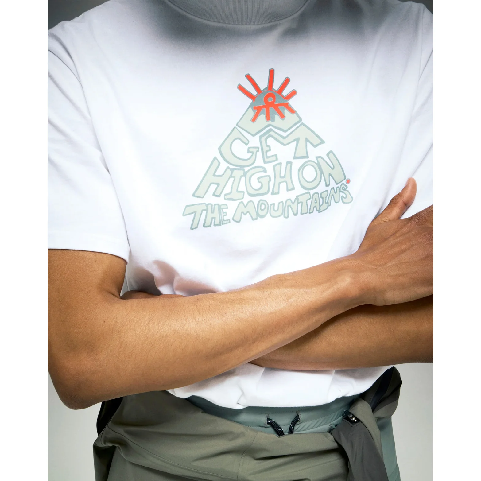 Men's California Cotton Tee Mountains Vintage White - Image 3