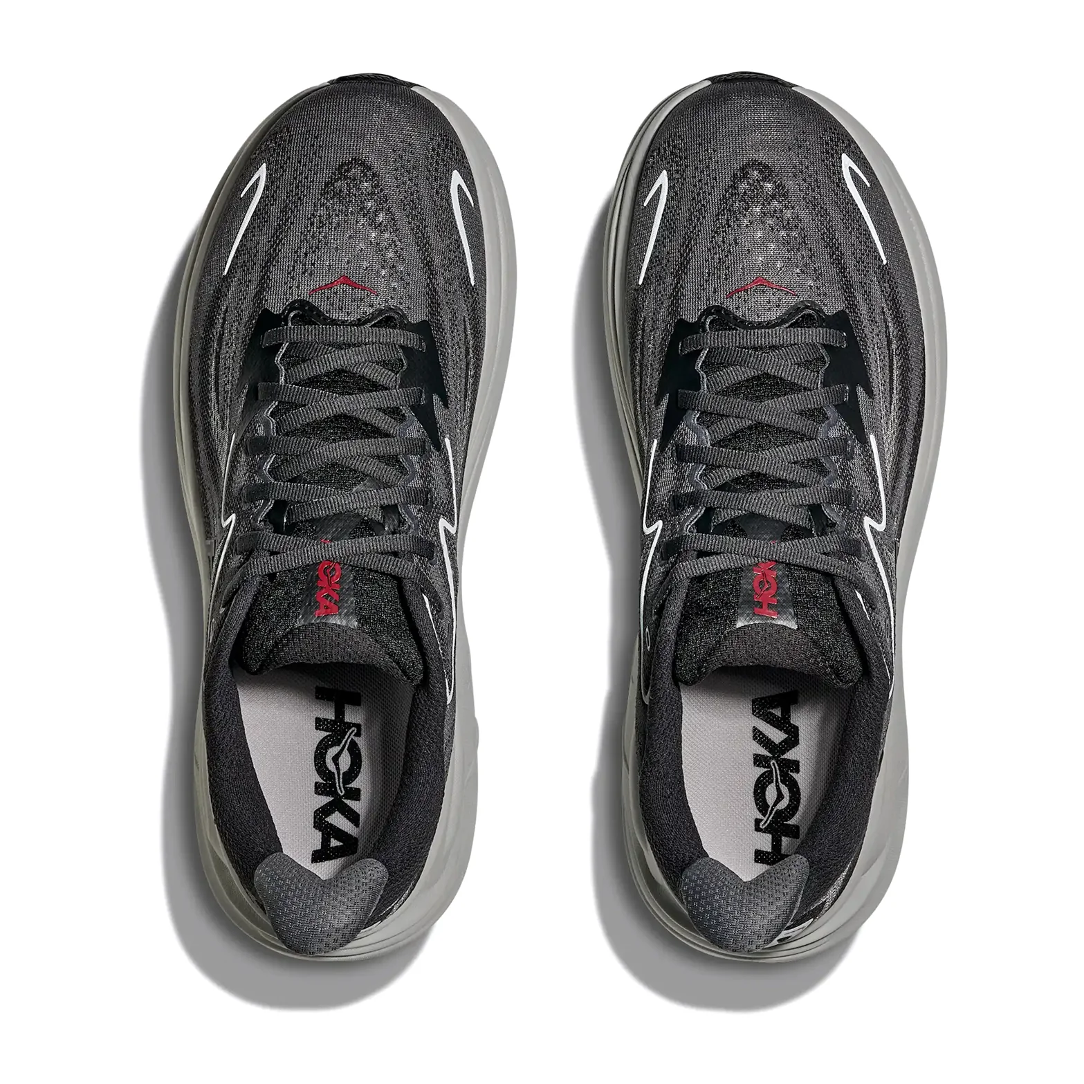 Men's Clifton 10 Running Shoes Carbon Black / Satellite Grey - Image 3