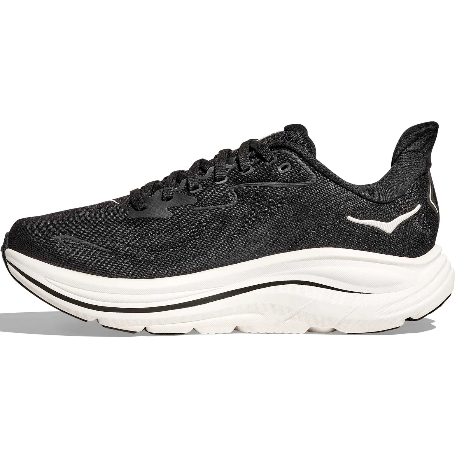 Men's Clifton 10 Wide Fit Running Shoes Black / White - Image 2