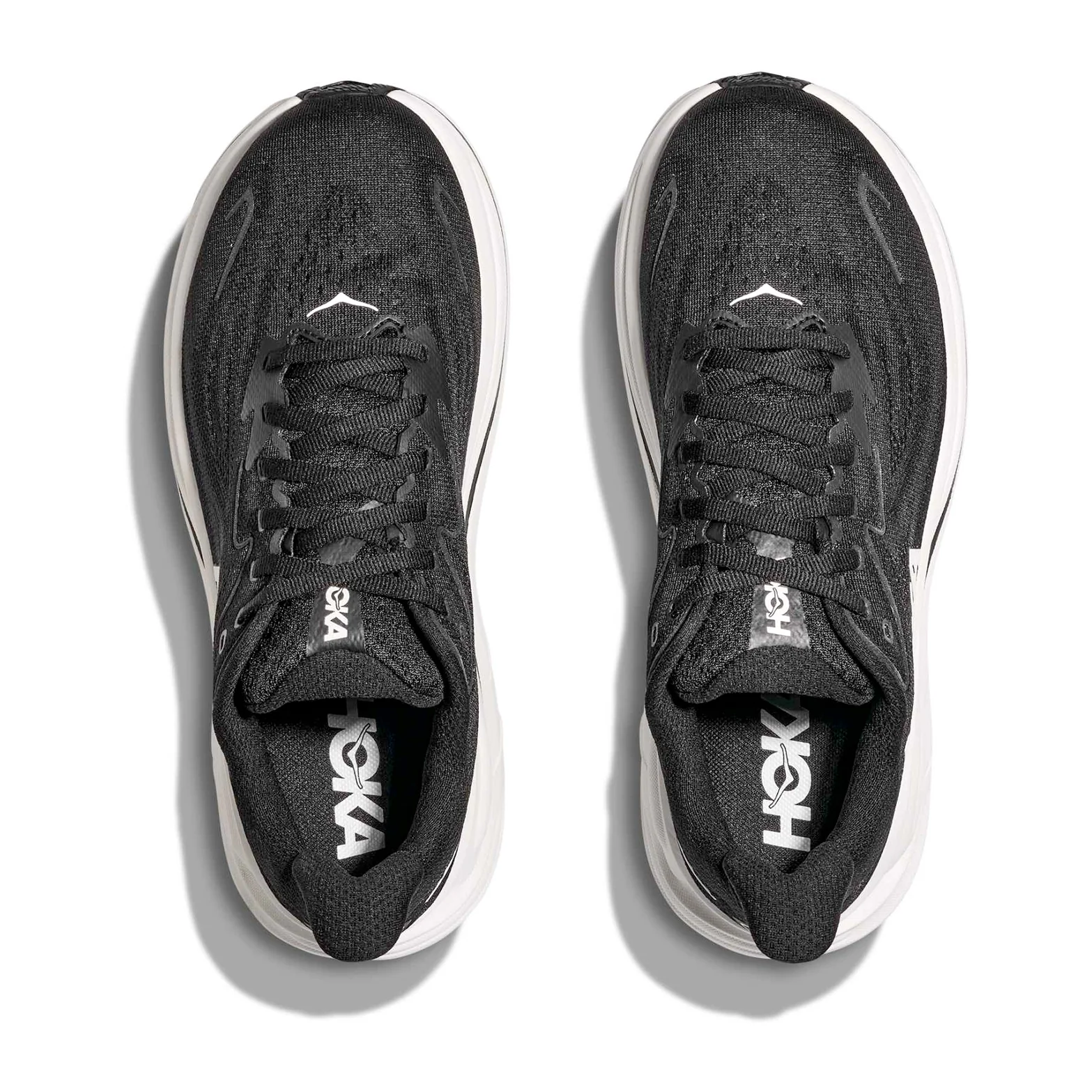 Men's Clifton 10 Wide Fit Running Shoes Black / White - Image 3