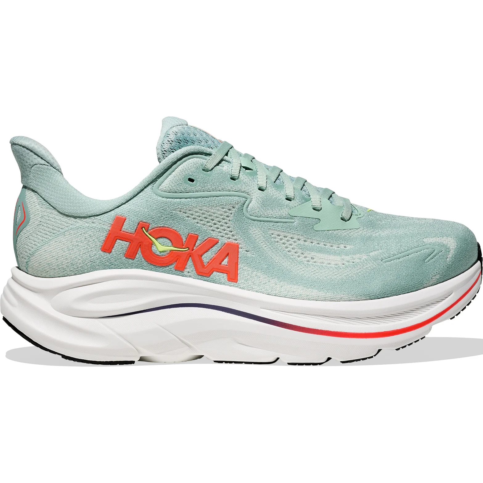 Men's Clifton 10 Running Shoes Sage / Neon Flame