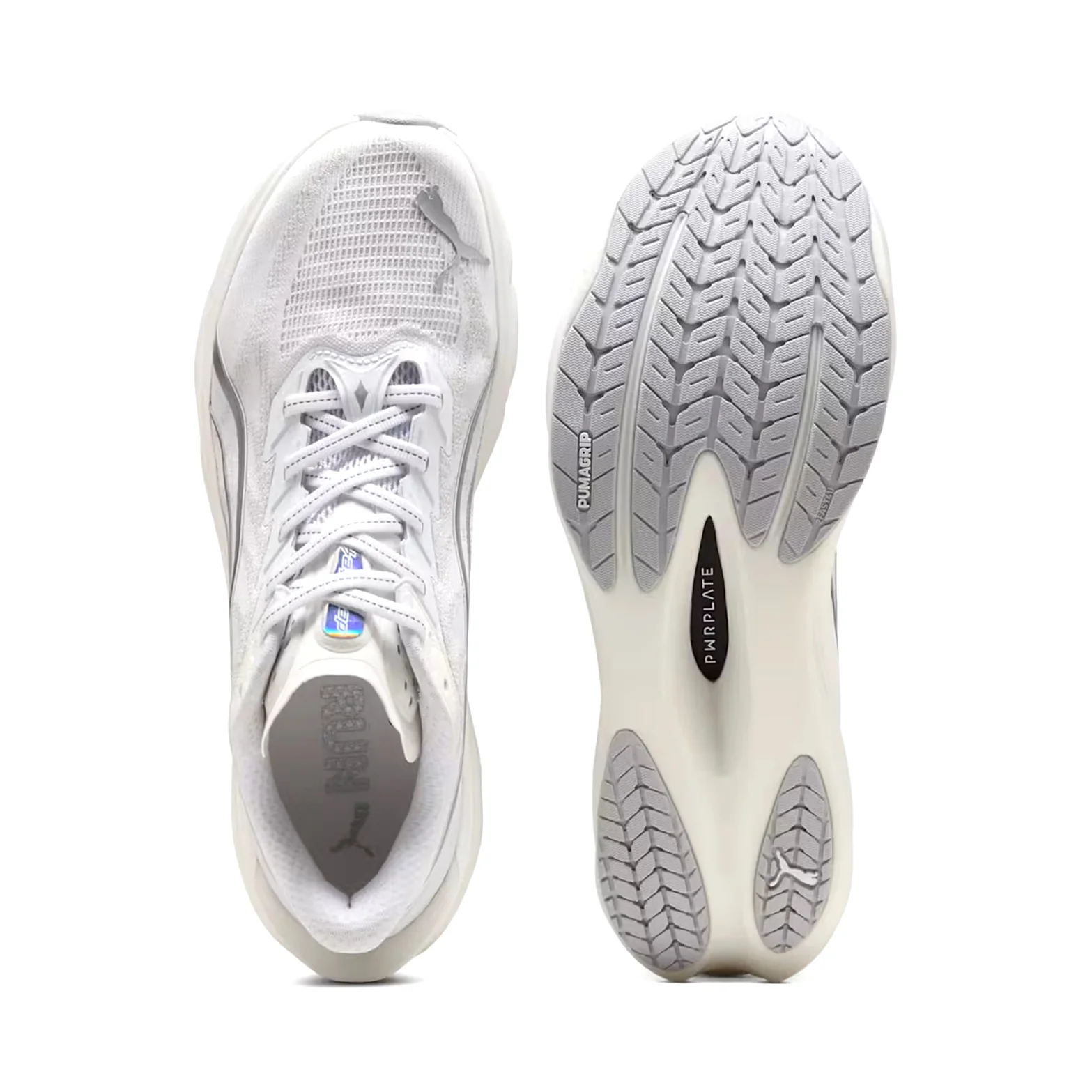 Men's Deviate NITRO 4 Running Shoes Puma White / Feather Grey - Image 3