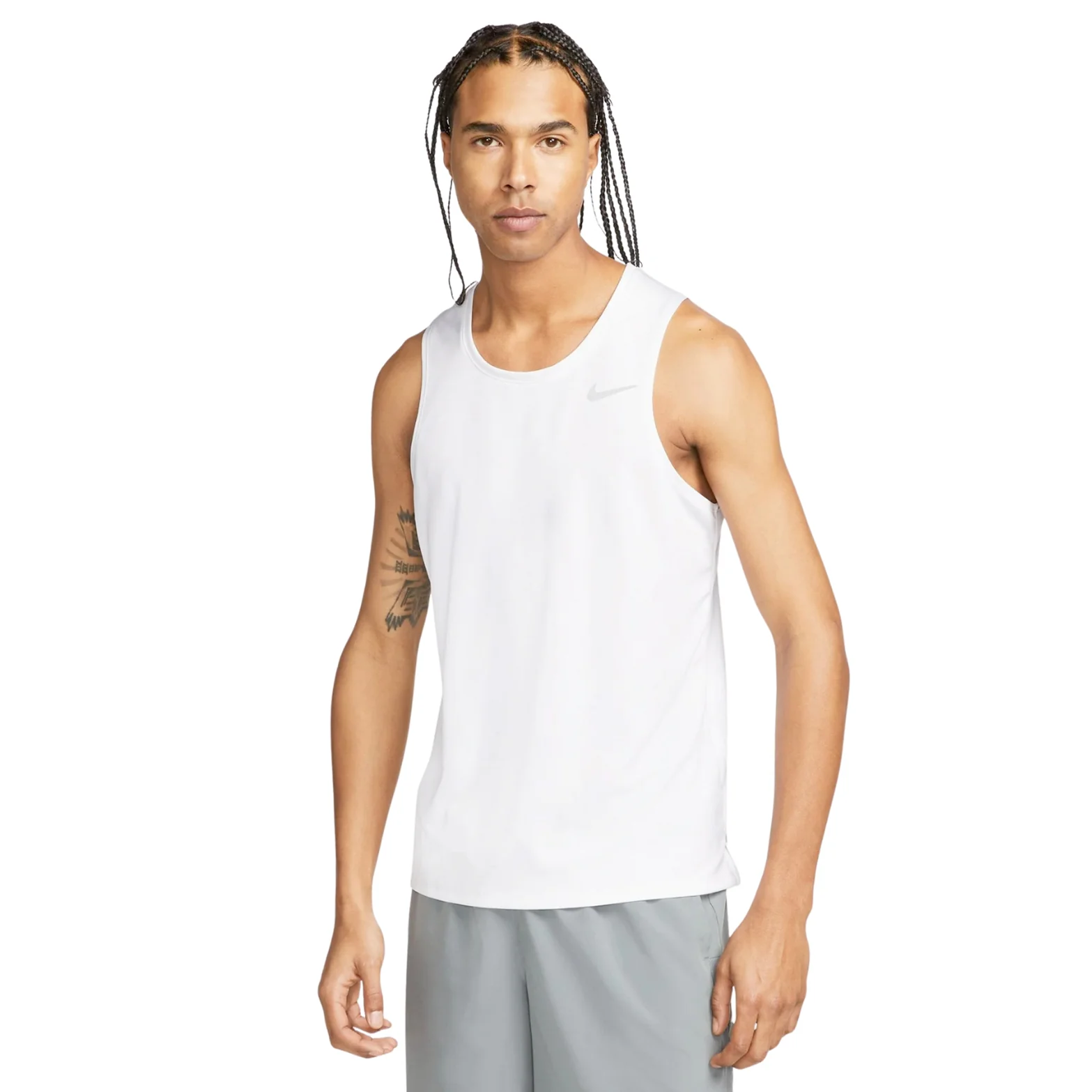Nike Men's Dri-FIT Miler Tank White / Reflective Silver