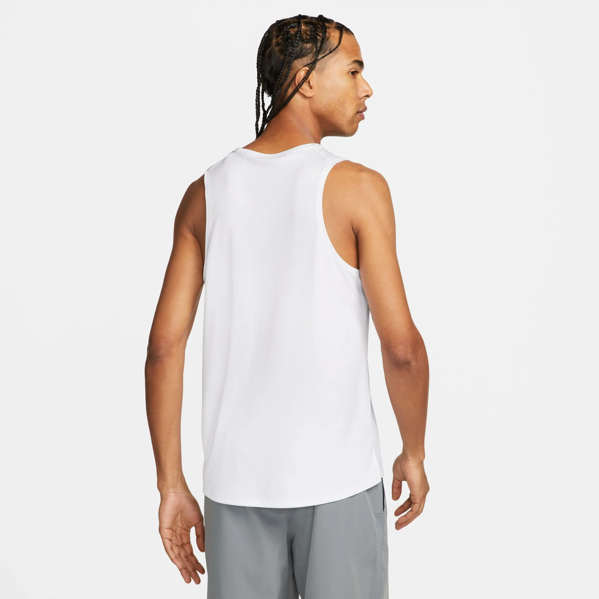 Nike Men's Dri-FIT Miler Tank White / Reflective Silver - Image 2