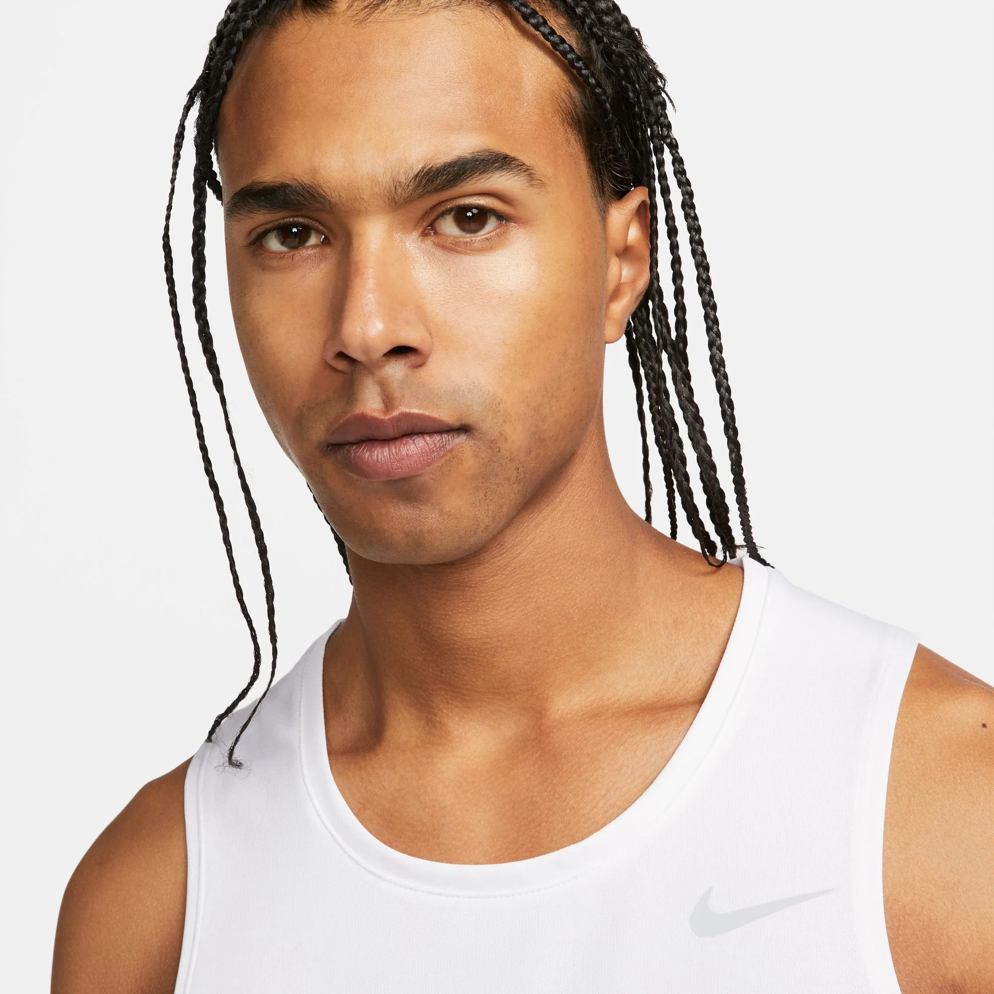 Nike Men's Dri-FIT Miler Tank White / Reflective Silver - Image 3