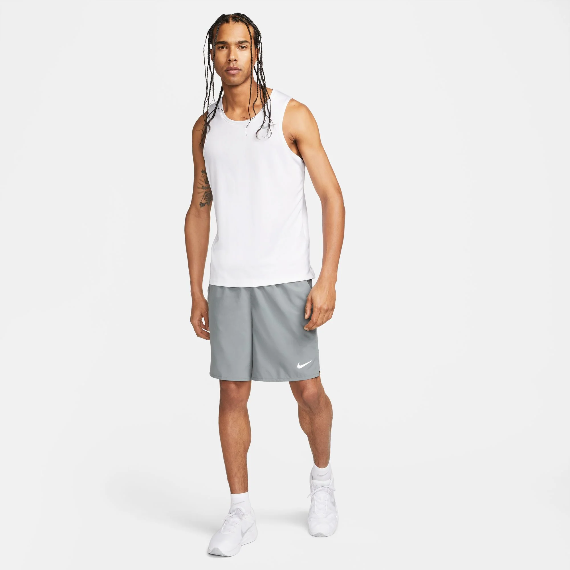 Nike Men's Dri-FIT Miler Tank White / Reflective Silver - Image 5