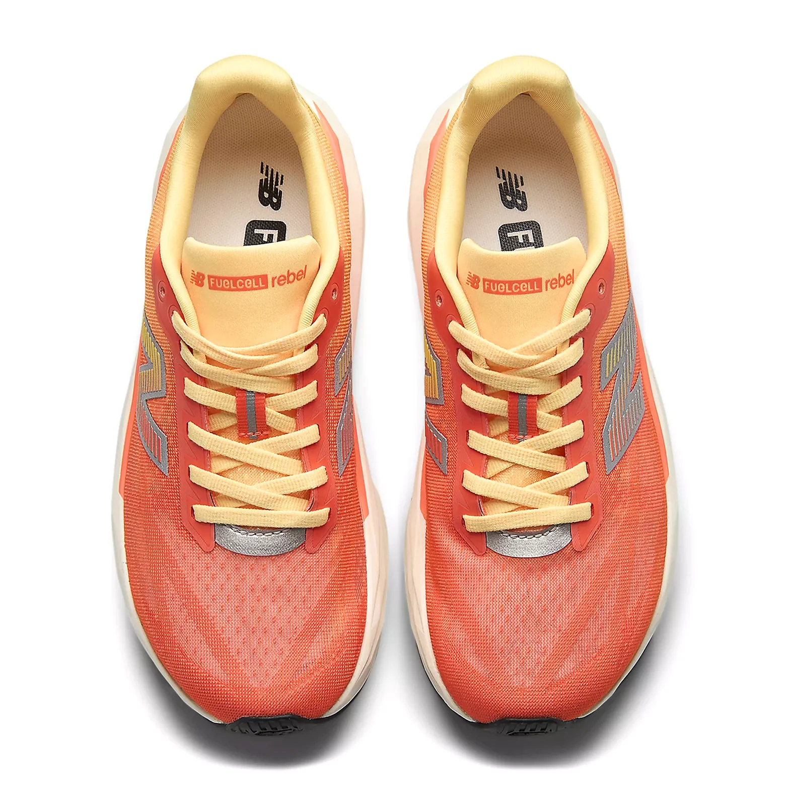 Men's Fuelcell Rebel v5 Running Shoes Tangerine Heat / Silver Metallic - Image 3