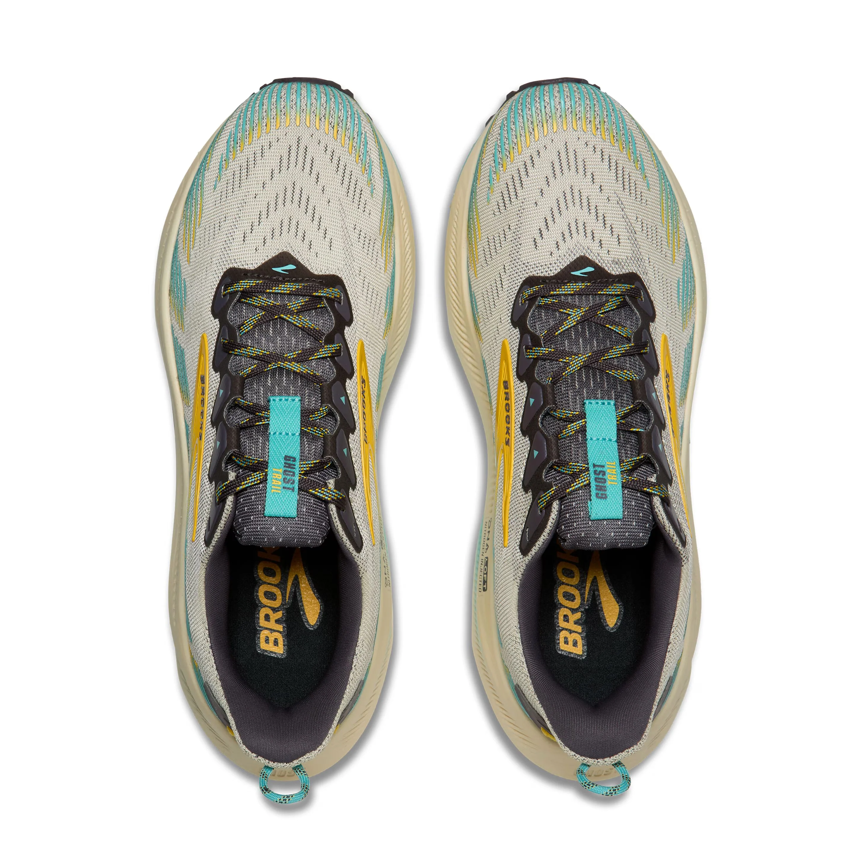 Men's Ghost Trail Running Shoes Bleached Sand / Rabbit / Bluefish - Image 4