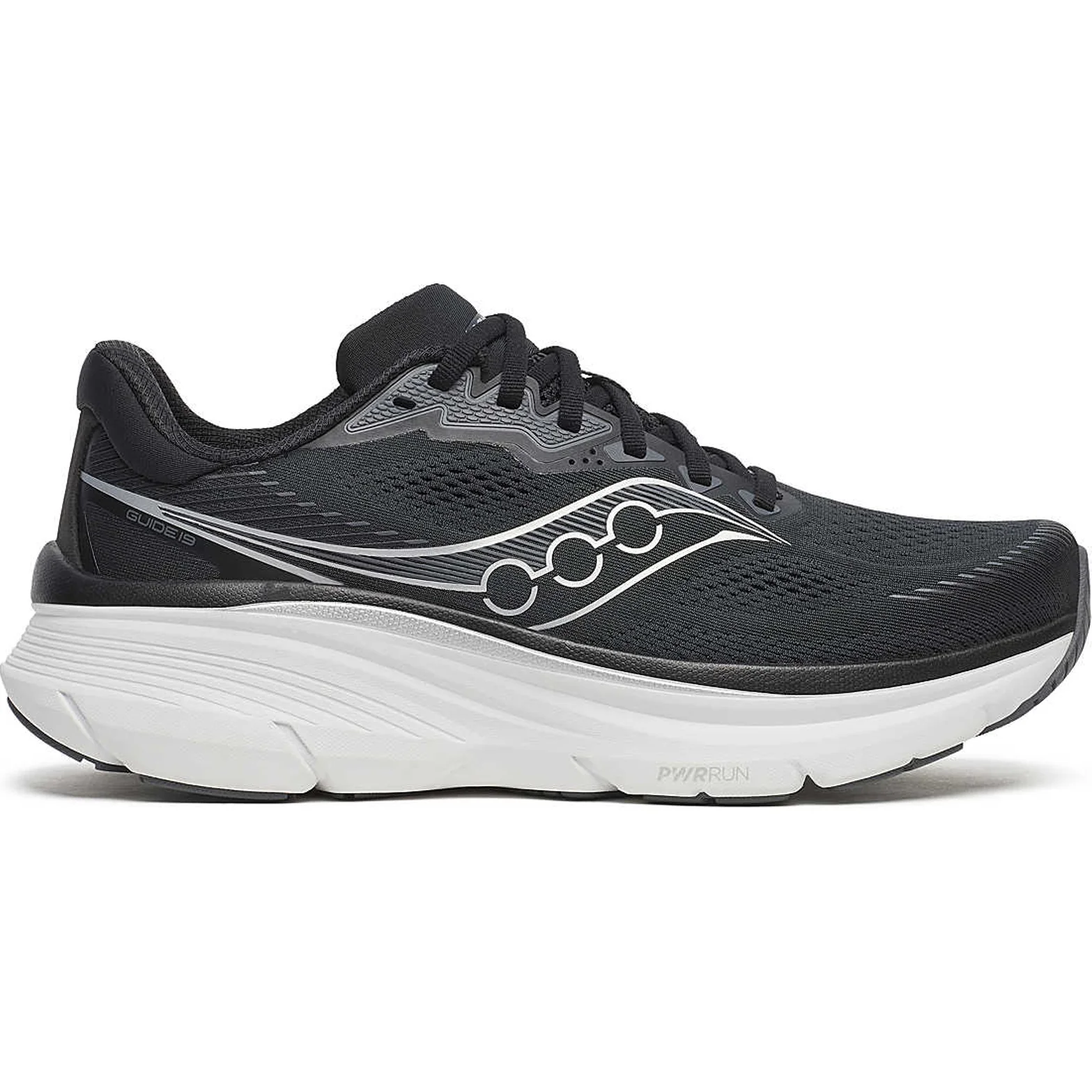 Men's Guide 19 Wide Fit Running Shoes Black / Silver