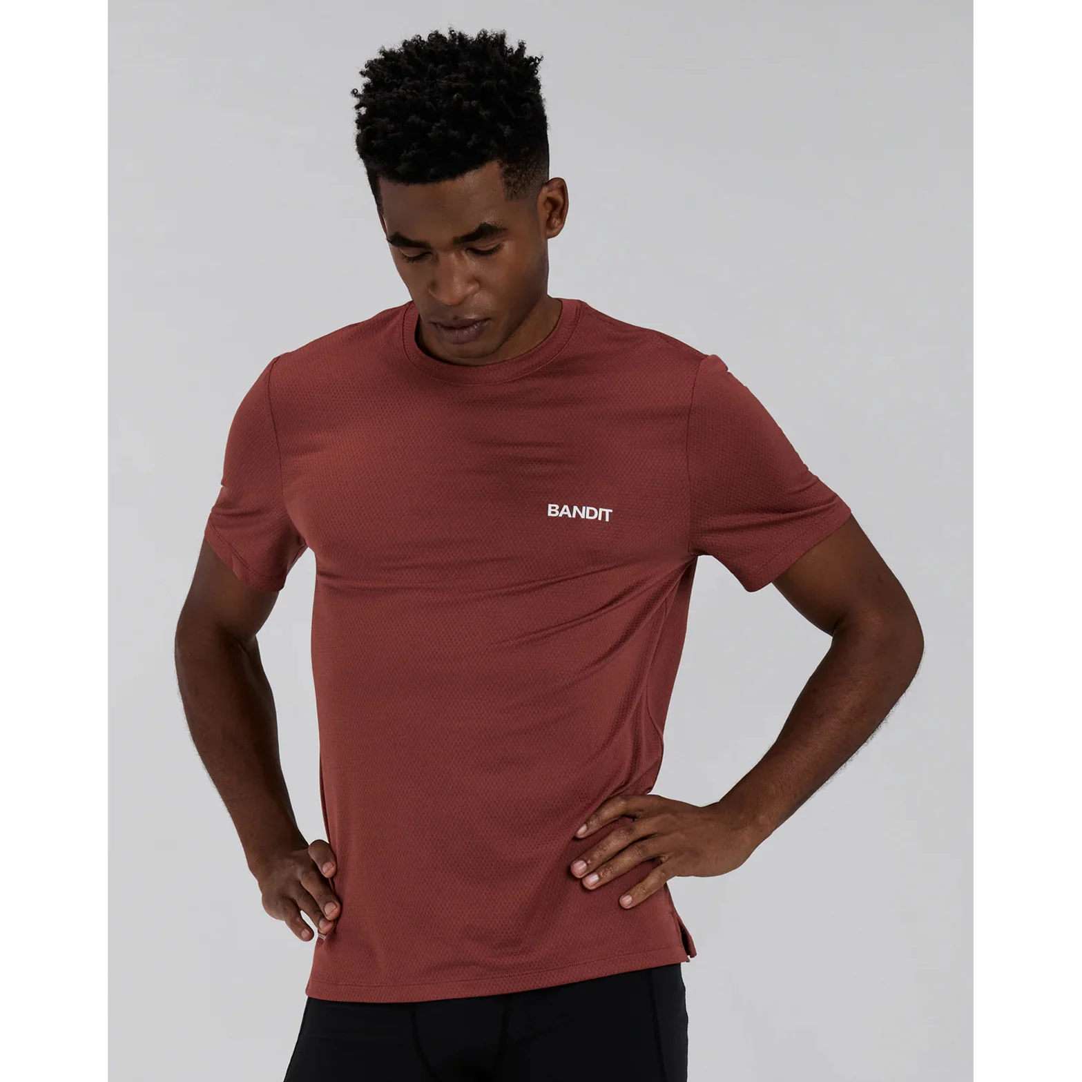 Men's Micromesh Run Tee Mahogany - Image 2