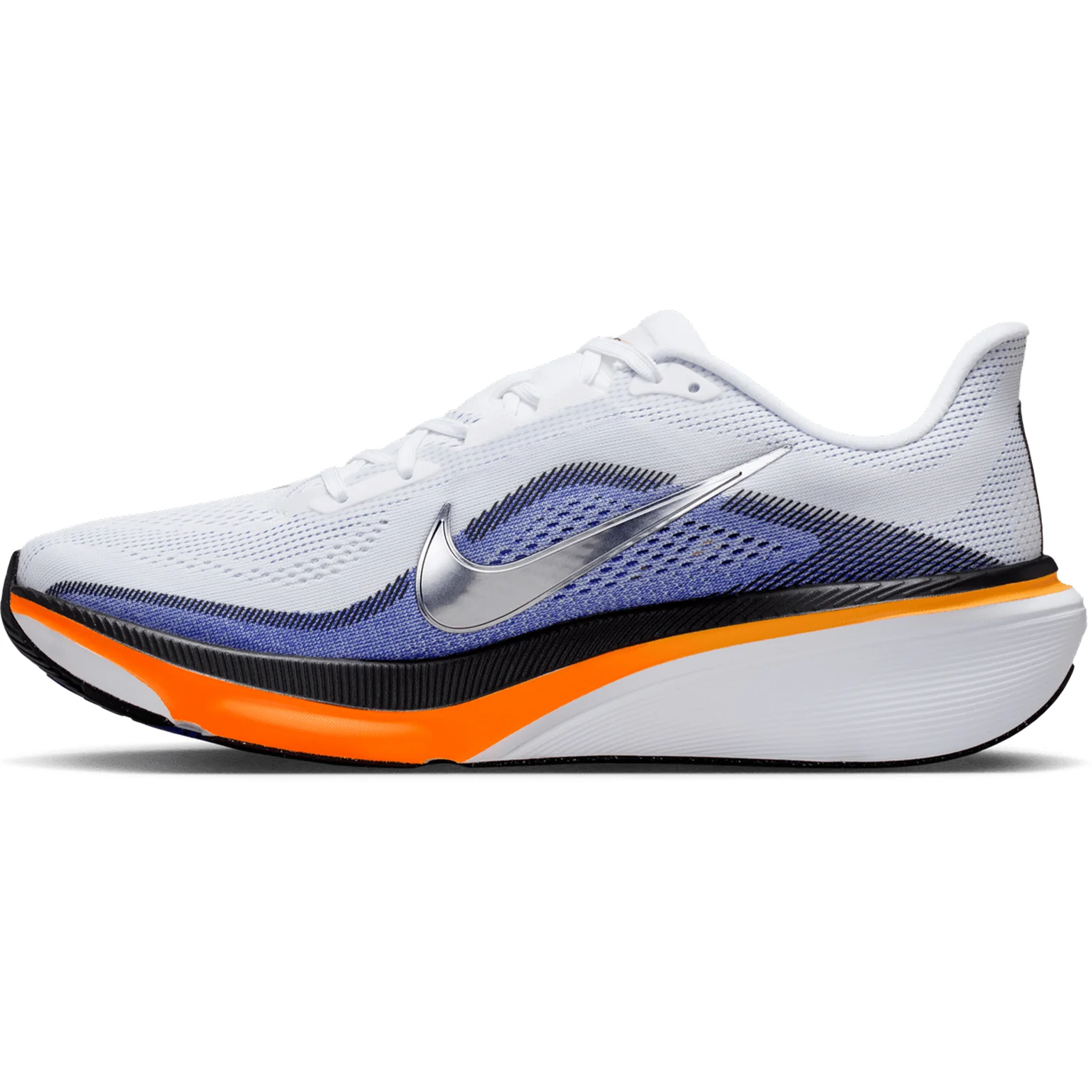 Men's Pegasus 42 Running Shoes White / Lapis / Total Orange / Metallic Silver - Image 2