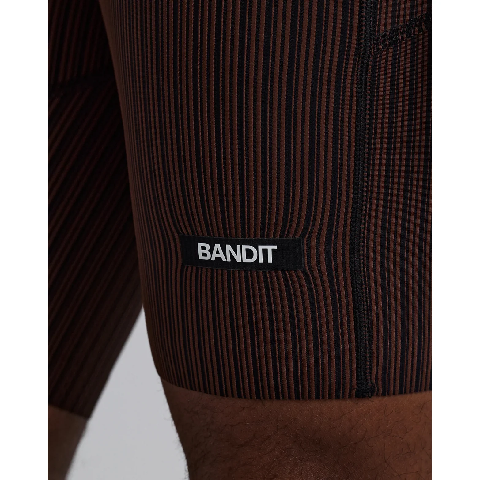 Men's Striped Cadence 7 Pocket Half Tights Cacao / Black - Image 5