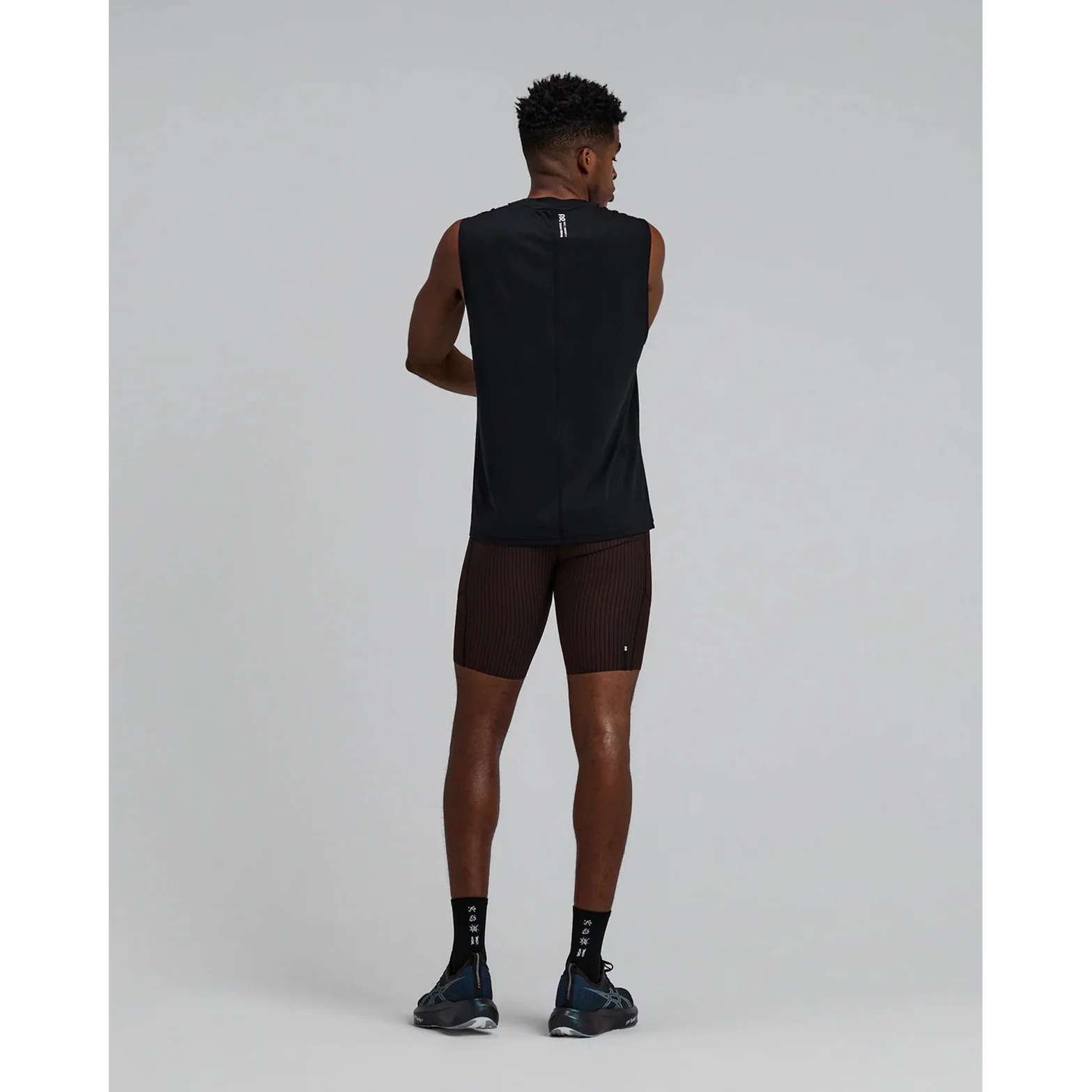 Men's Striped Cadence 7 Pocket Half Tights Cacao / Black - Image 7