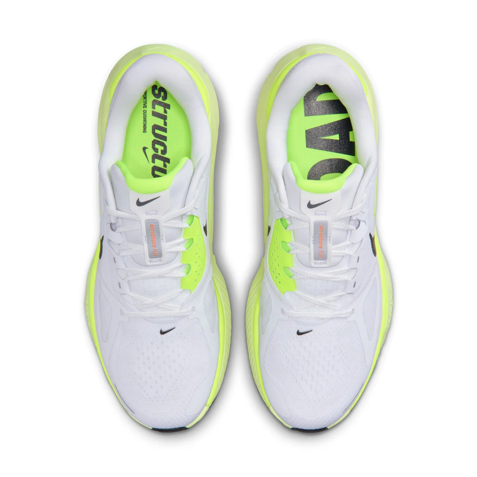 Men's Structure Plus Running Shoes White / Black / Pure Platinum / Volt - Image 3