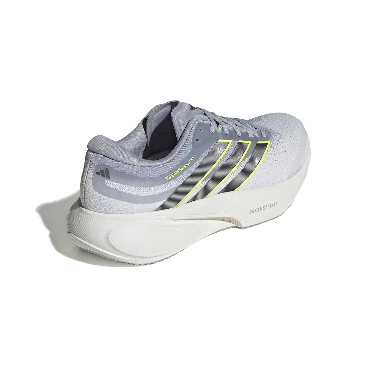 Men's Supernova Solution 3 Running Shoes Crystal White / Iron Metallic / Solar Yellow - Image 5