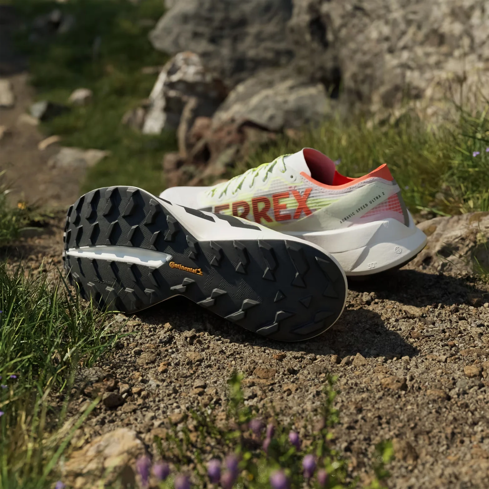 Men's Terrex Agravic Speed Ultra 2 Trail Running Shoes Cloud White / Core Black / Semi Impact Orange - Image 3