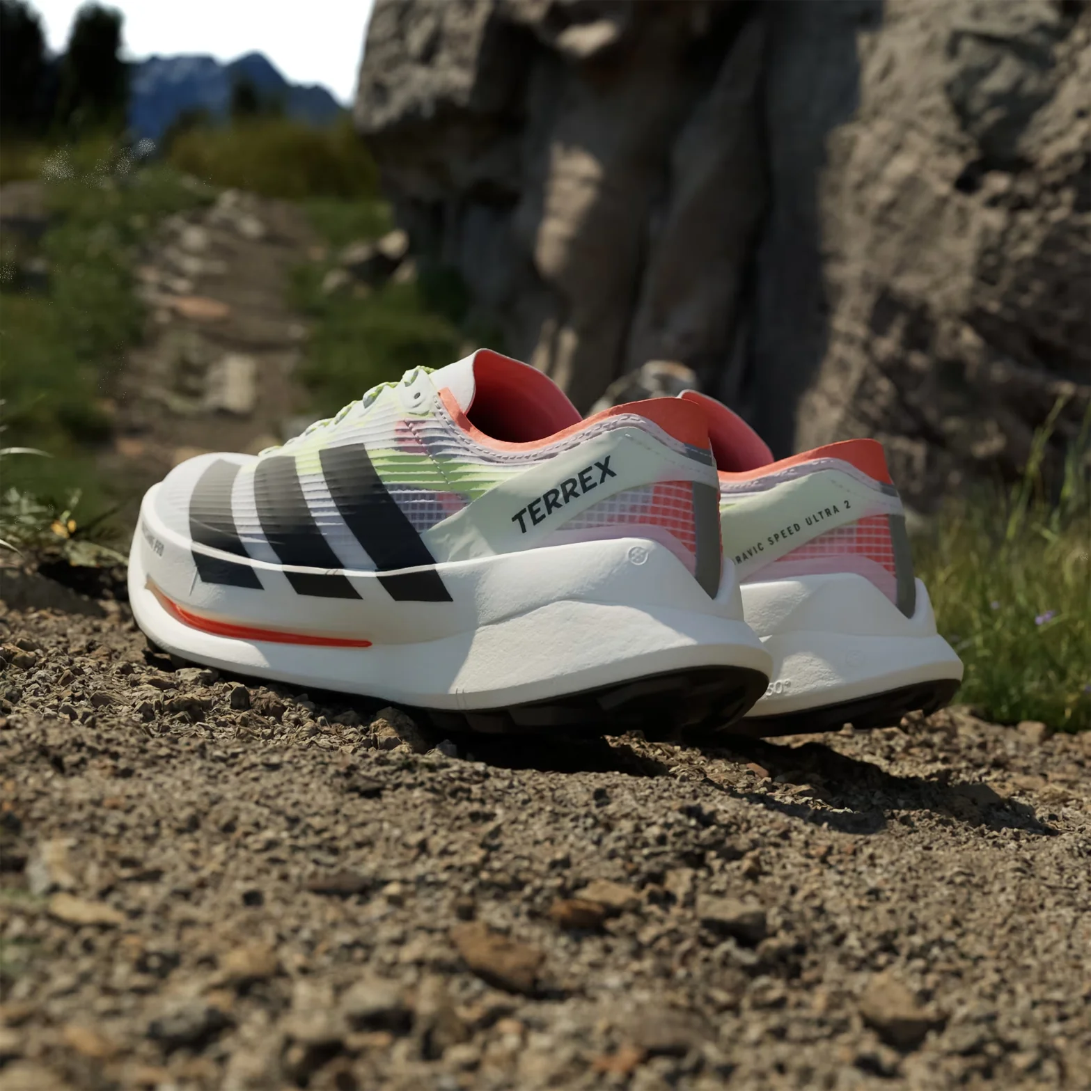 Men's Terrex Agravic Speed Ultra 2 Trail Running Shoes Cloud White / Core Black / Semi Impact Orange - Image 4