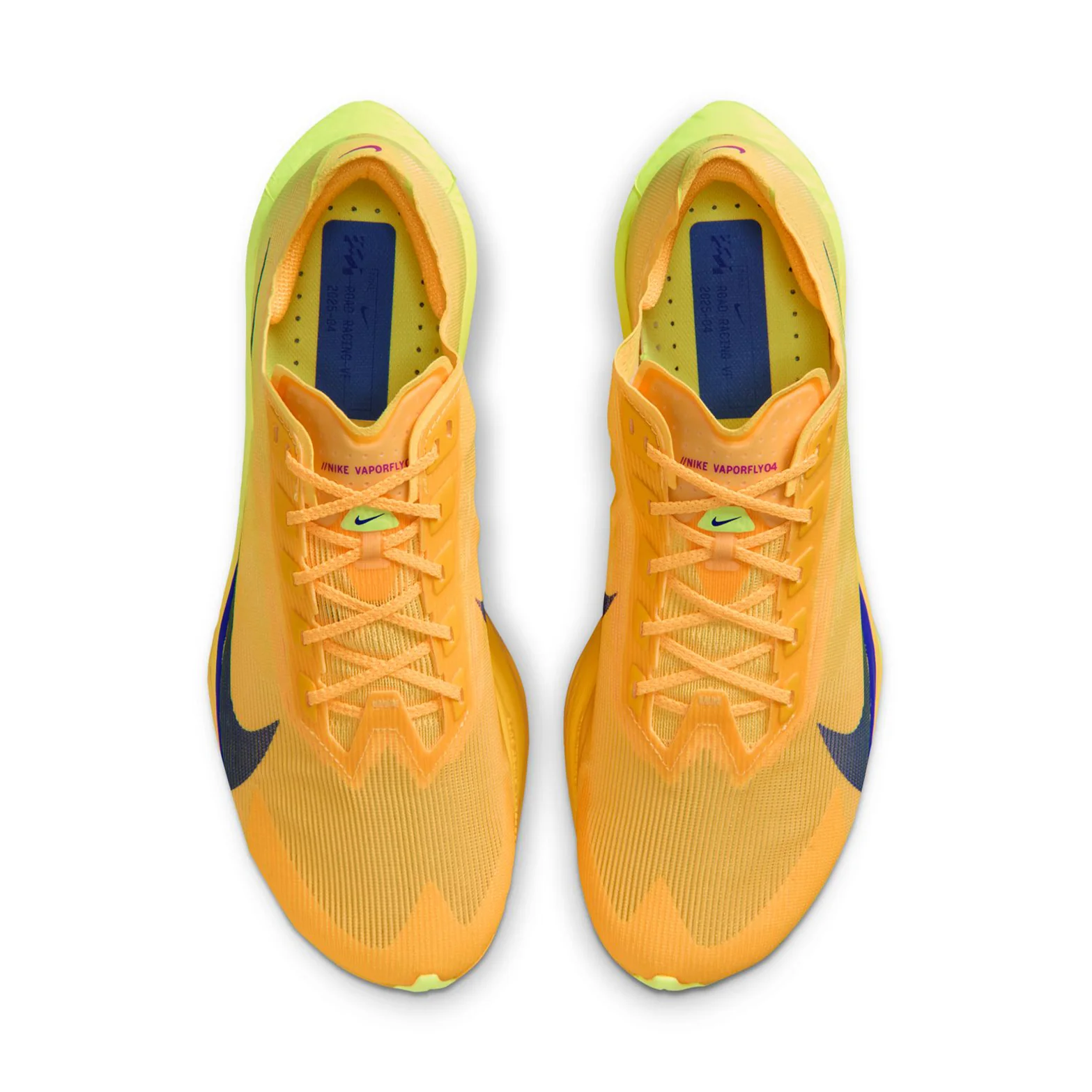 Men's Vaporfly 4 Running Shoes Citron Pulse / Laser Orange / Volt Ice / Indigo Burst - Image 3