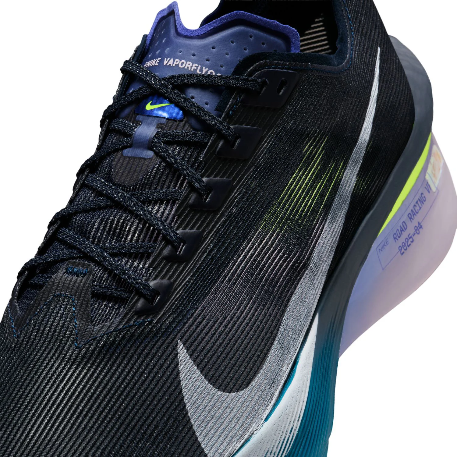 Men's Vaporfly 4 Running Shoes Obsidian / White / Persian Violet - Image 8