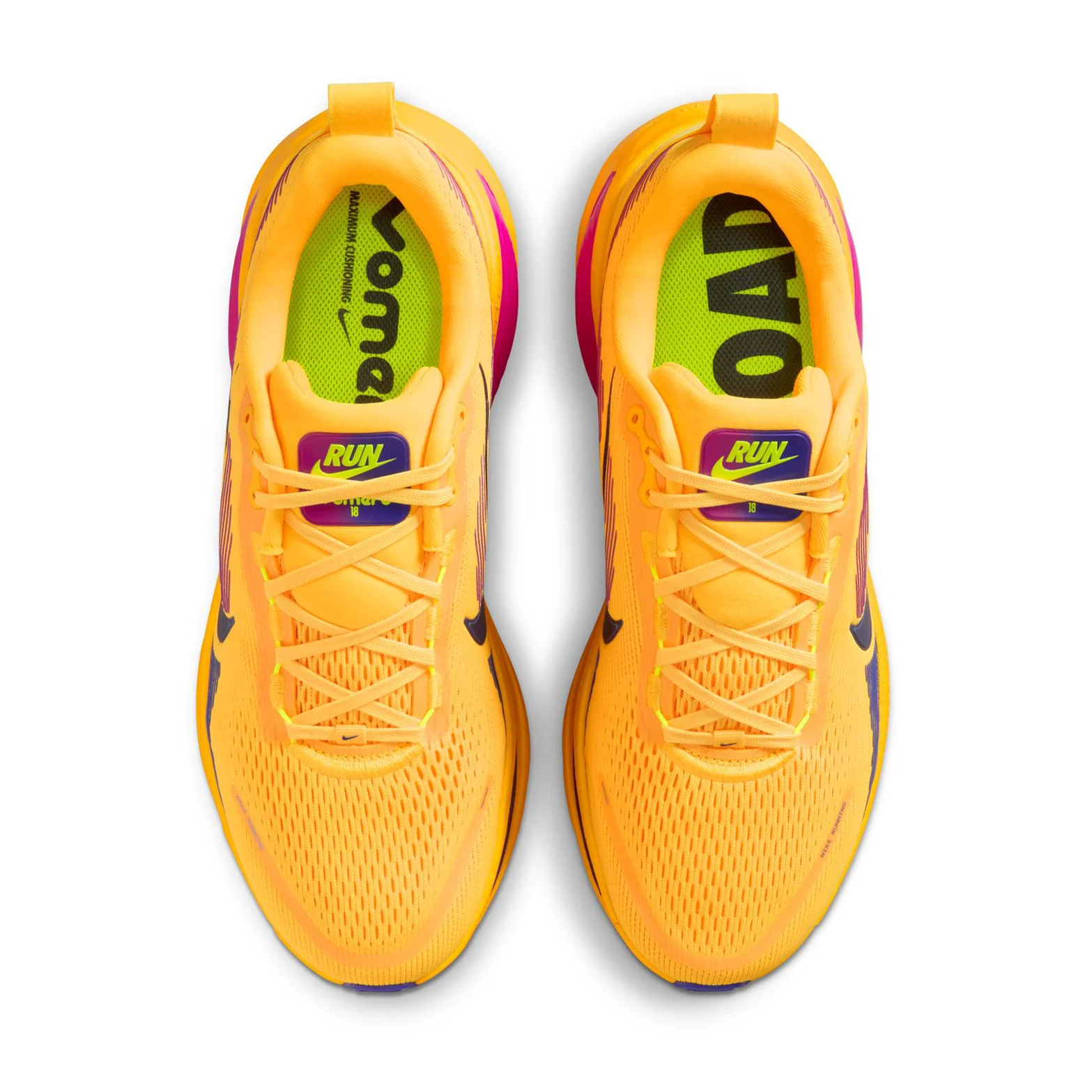 Men's Vomero 18 Running Shoes Citron Pulse / Laser Orange / Blue Void - Image 3