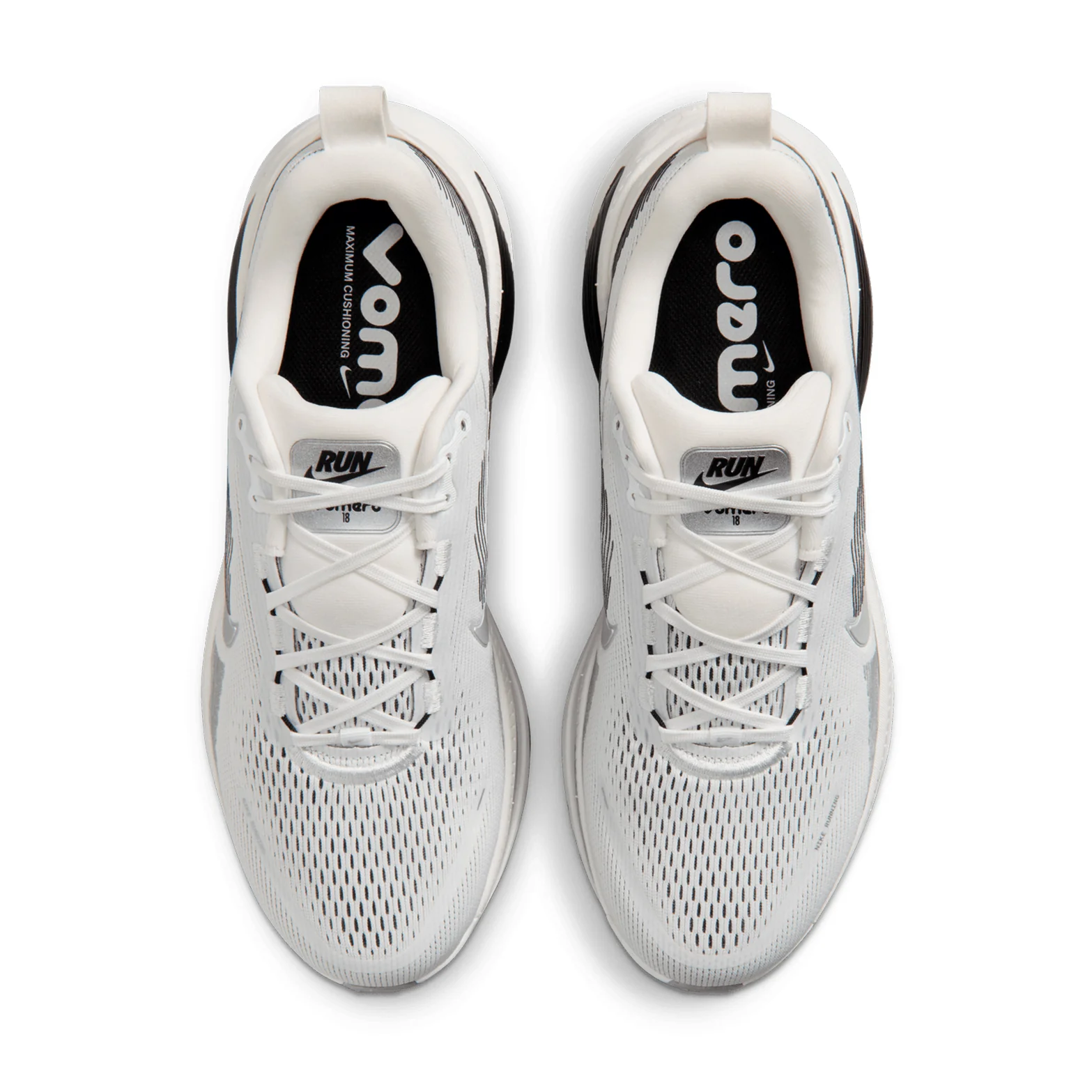Men's Vomero 18 Running Shoes Summit White / Black / Off White / Metallic Silver - Image 3