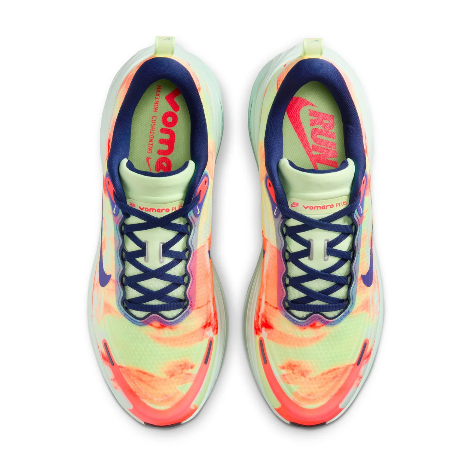 Men's Vomero Plus Running Shoes Barely Volt / Hot Lava / Blue Void / Indigo Burst - Image 3