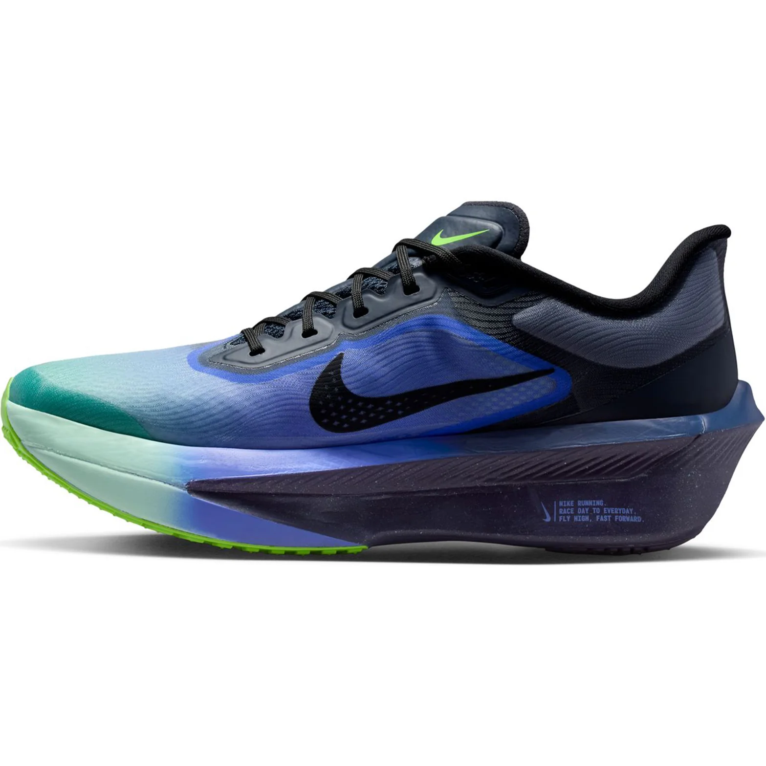Men's Zoom Fly 6 GLAM Running Shoes Dark Obsidian / Black / Racer Blue - Image 2