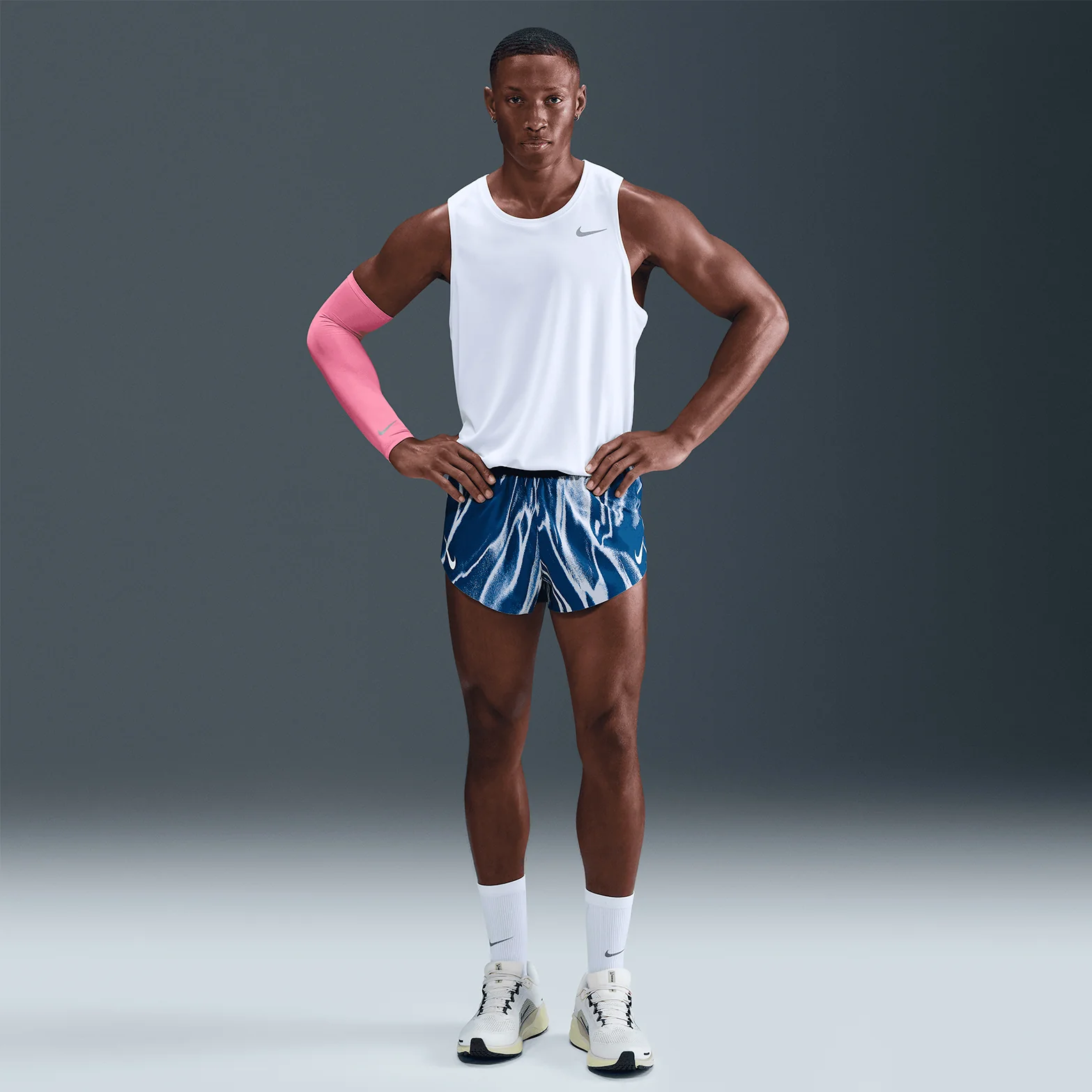 Men's Dri-FIT AeroSwift ADV 2 Inch Running Shorts Coastal Blue / White - Image 3