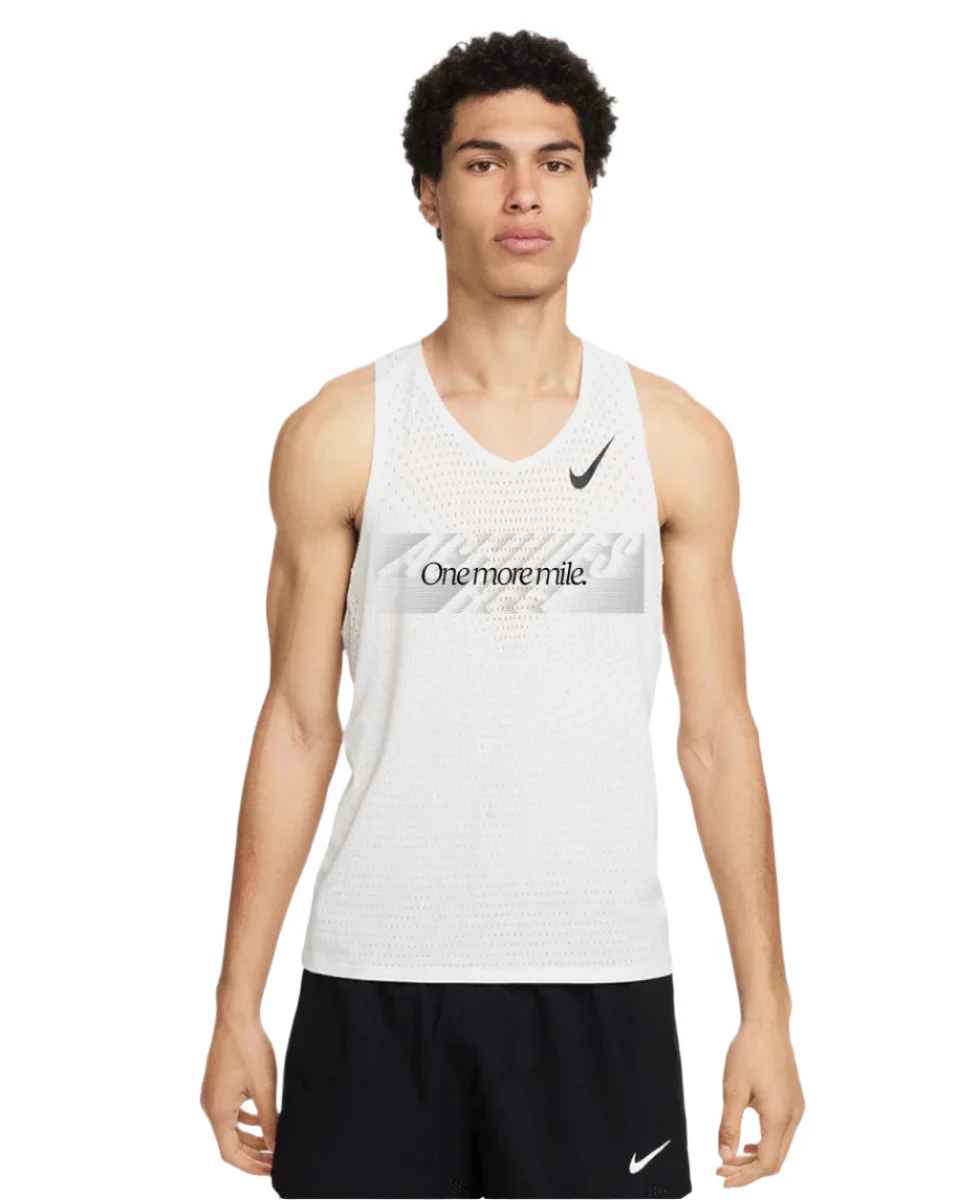 x Achilles Heel Men's 'One More Mile' AeroSwift ADV Running Vest Summit White / Black - Image 3
